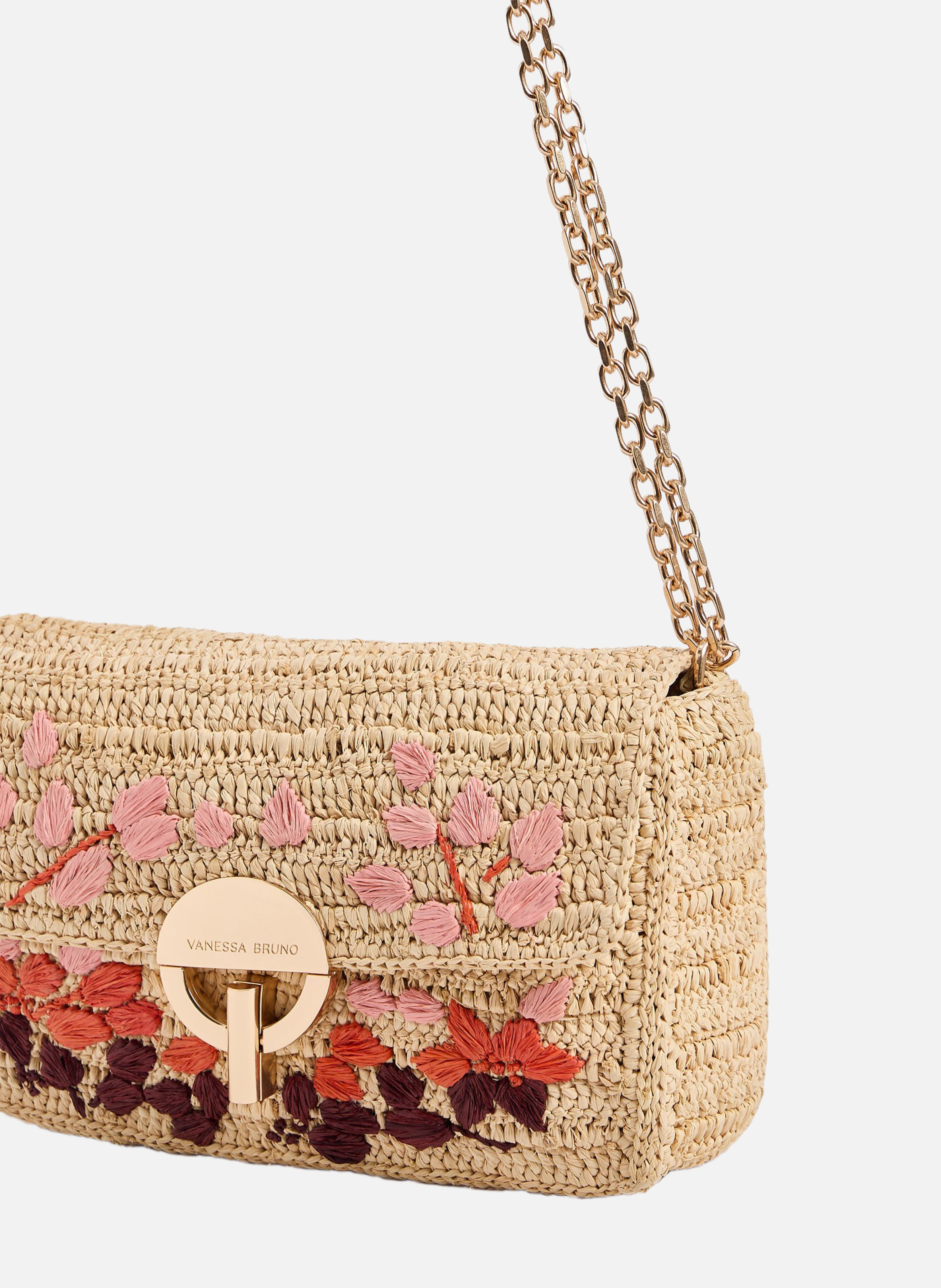 Moyen sac moon en raphia VANESSA BRUNO Multicolore