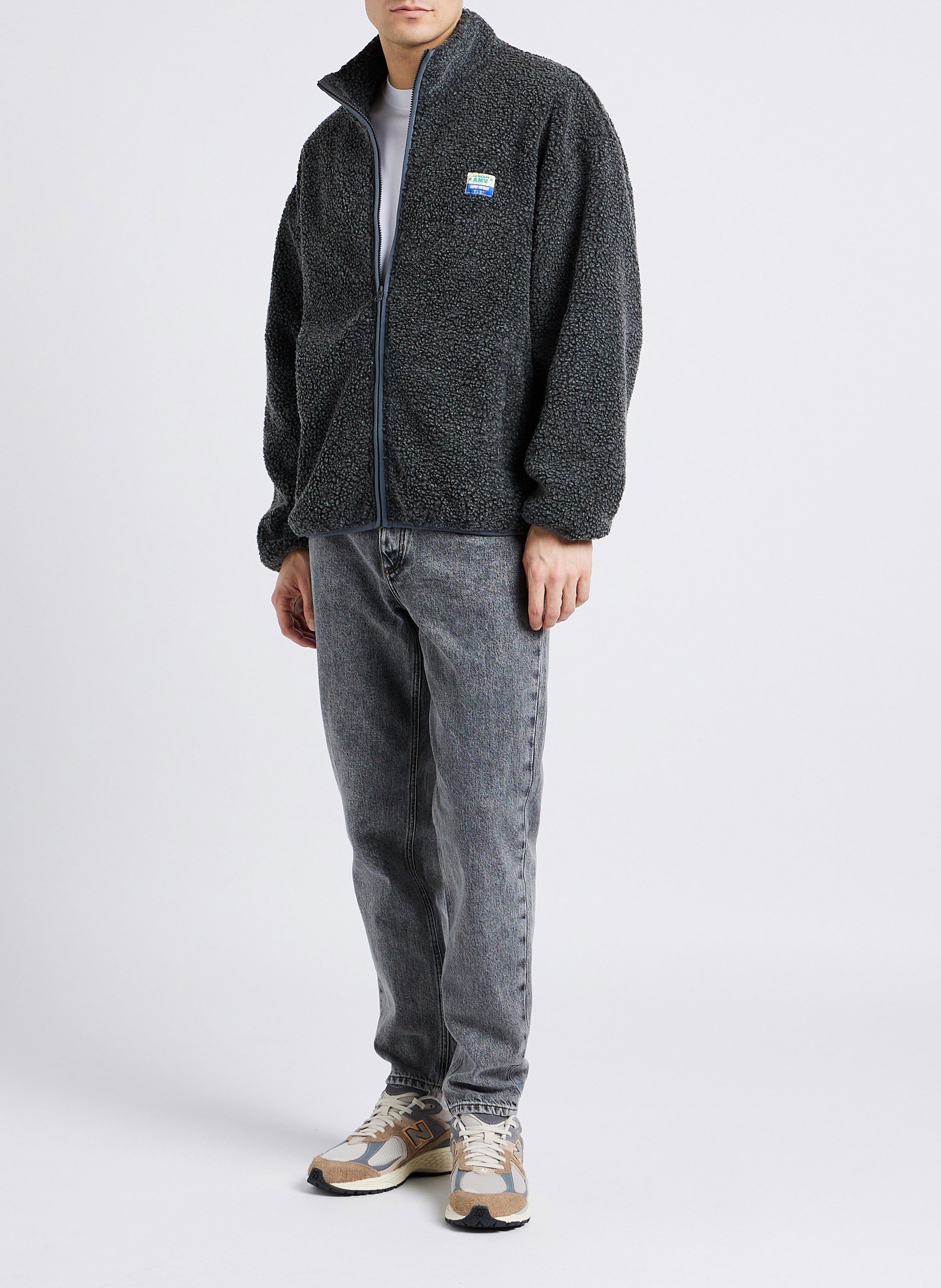 Veste col montant en sherpa hoktown AMERICAN VINTAGE Gris