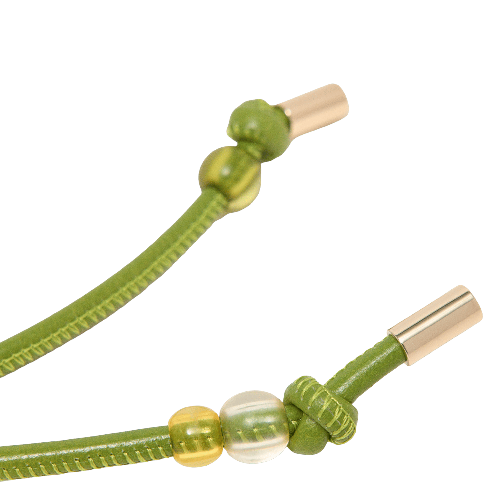 Porte-clés fleurs en cuir MAJE Vert