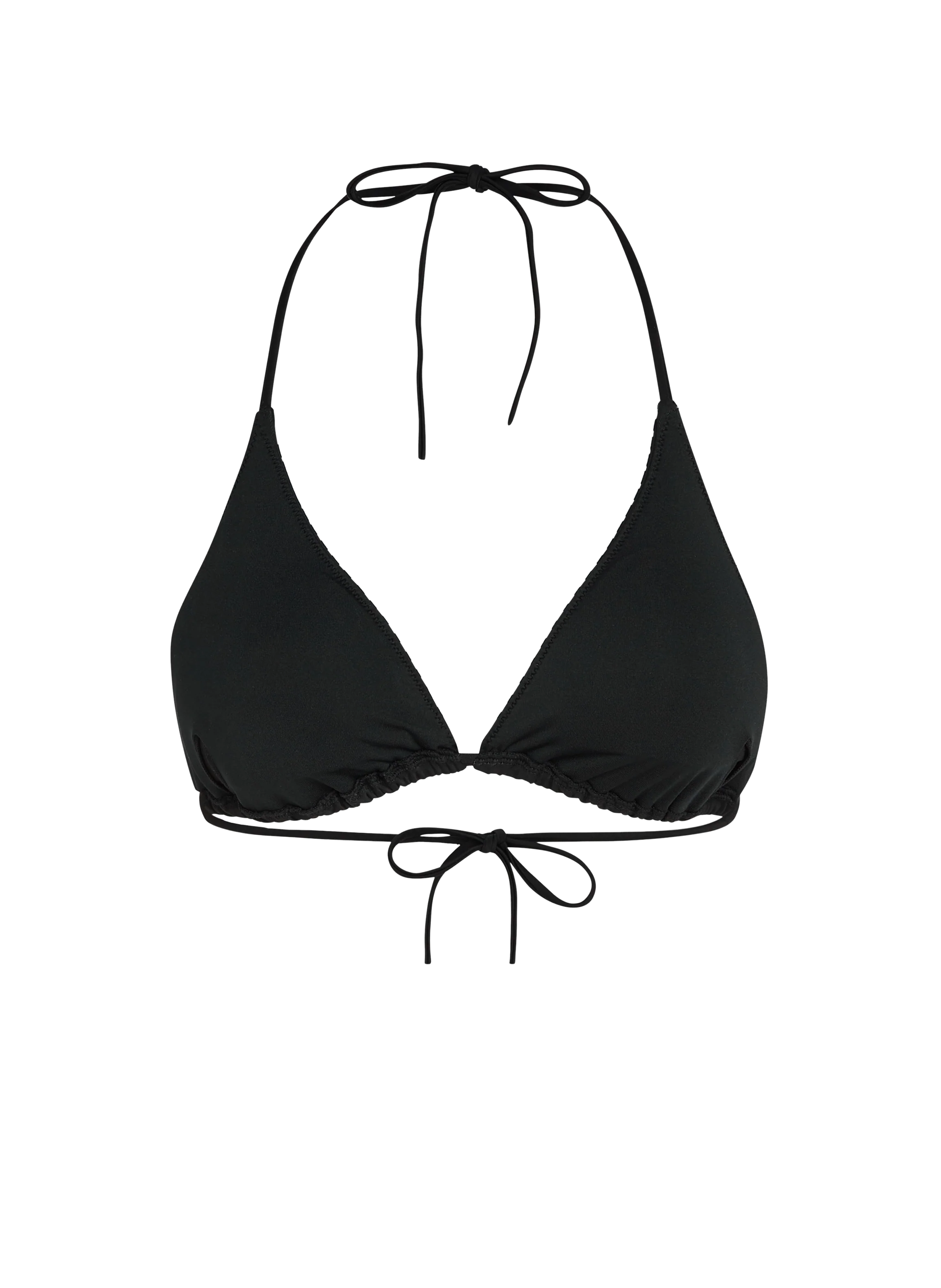 Haut de maillot de bain triangle à bords festonnés KARL LAGERFELD Noir