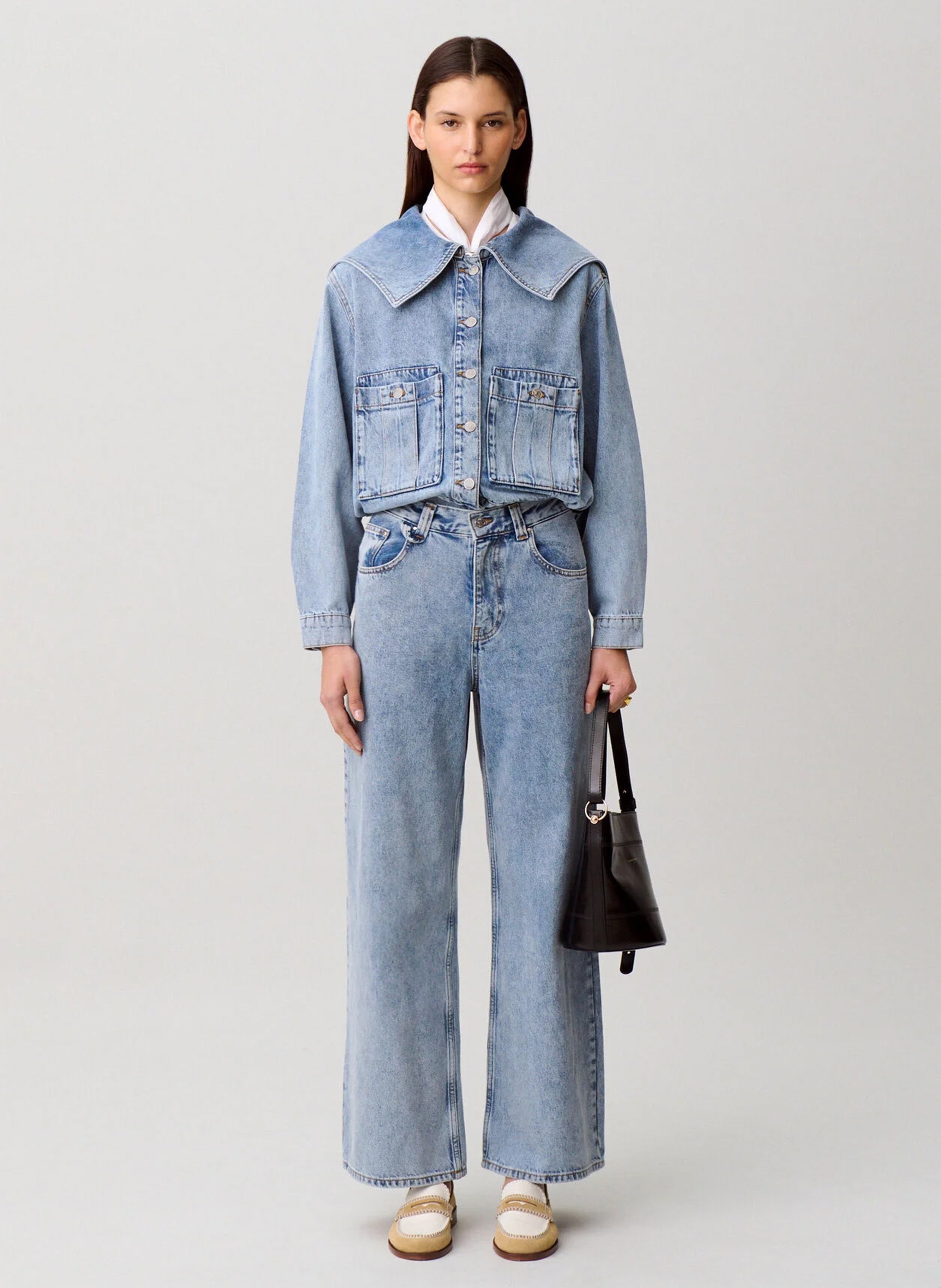 Jean droit en coton CLAUDIE PIERLOT Bleu