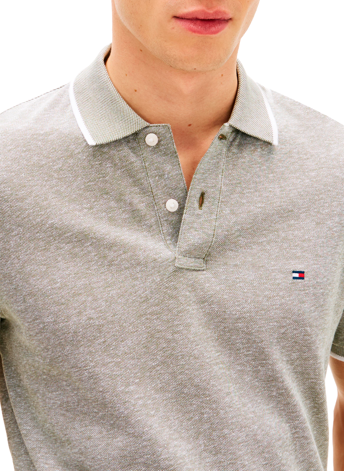 Polo en coton et lin TOMMY HILFIGER Vert