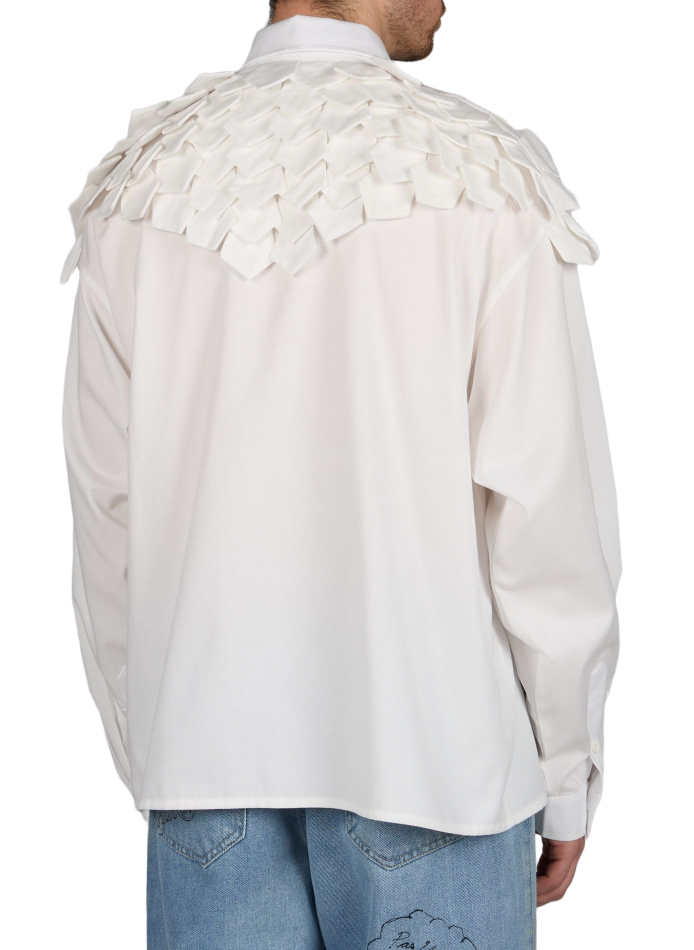 Long-sleeved cotton shirt PAS UNE MARQUE White