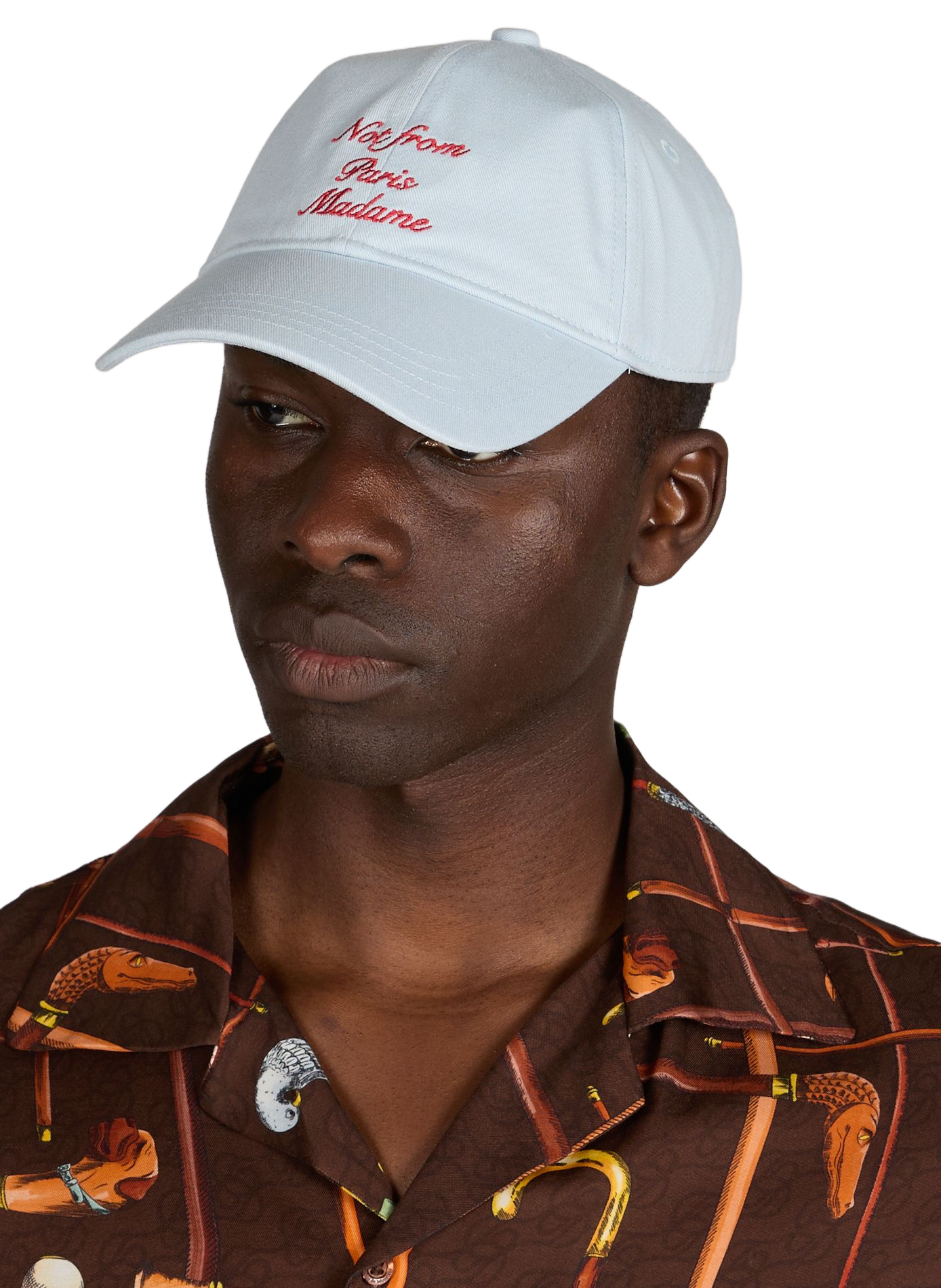 Casquette Slogan Calligraphy en coton DROLE DE MONSIEUR Bleu