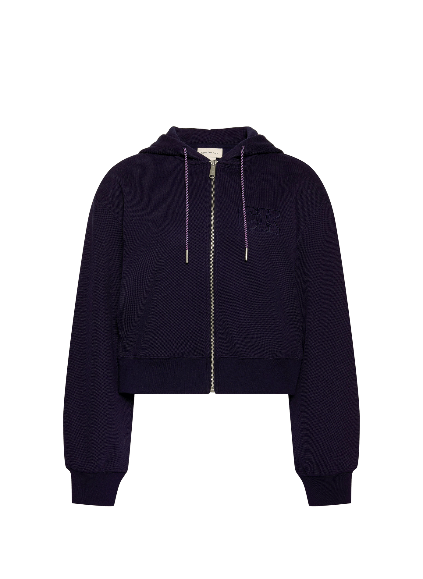 Sweat logo zippé à capuche CALVIN KLEIN Bleu