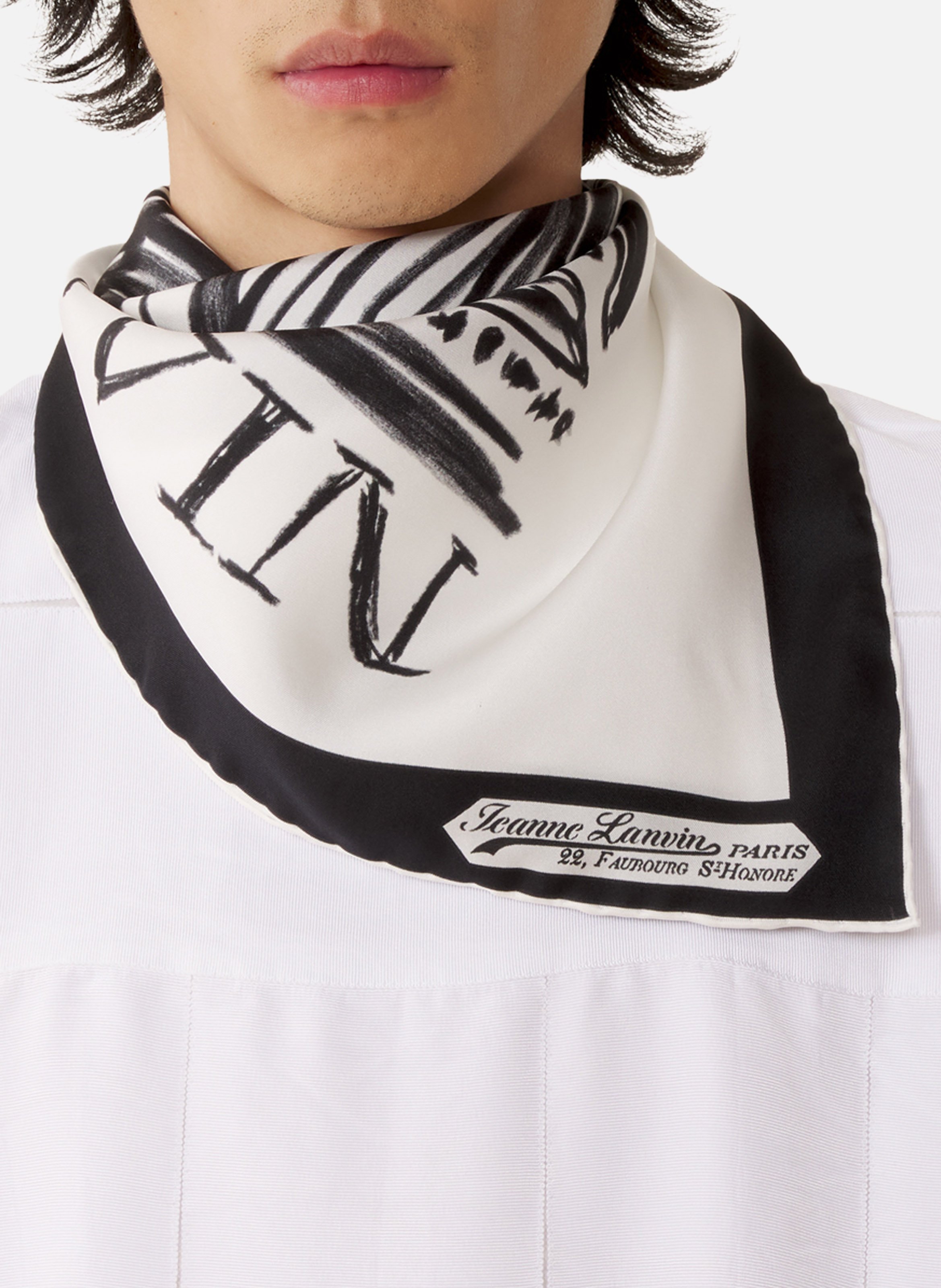 Foulard en soie imprimé mère & enfant LANVIN Blanc