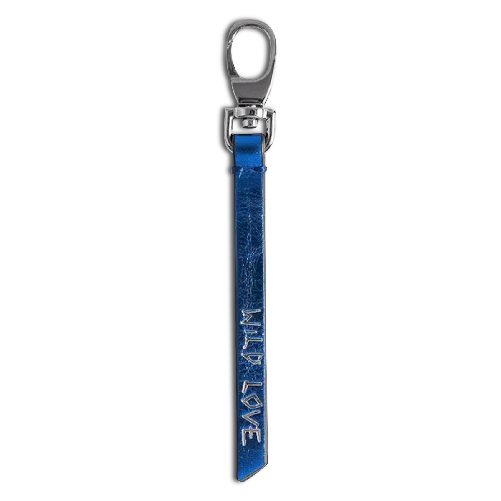 Gegraveerde leren sleutelhanger ZADIG&VOLTAIRE Blauw
