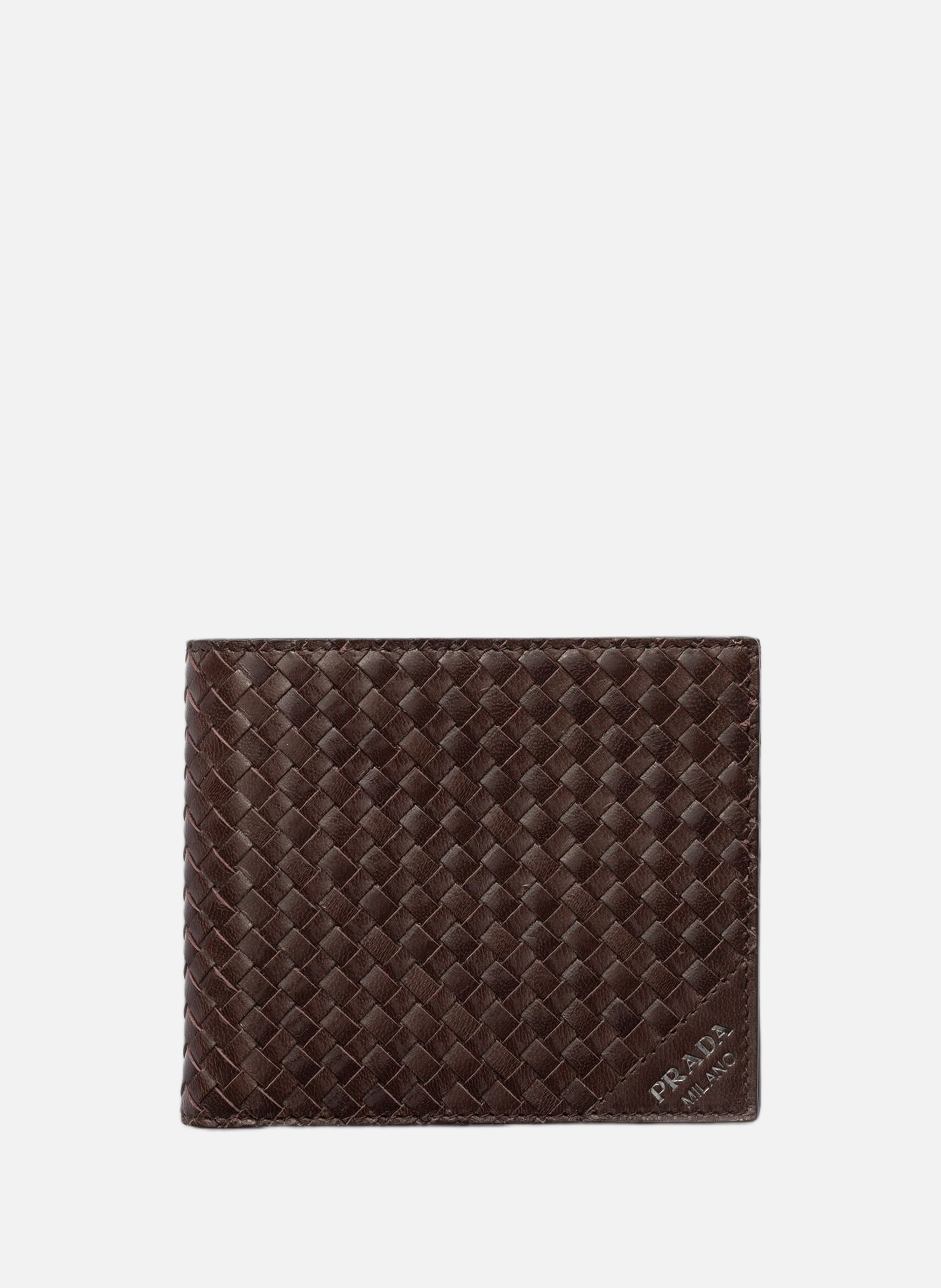 Portefeuille en cuir PRADA Marron
