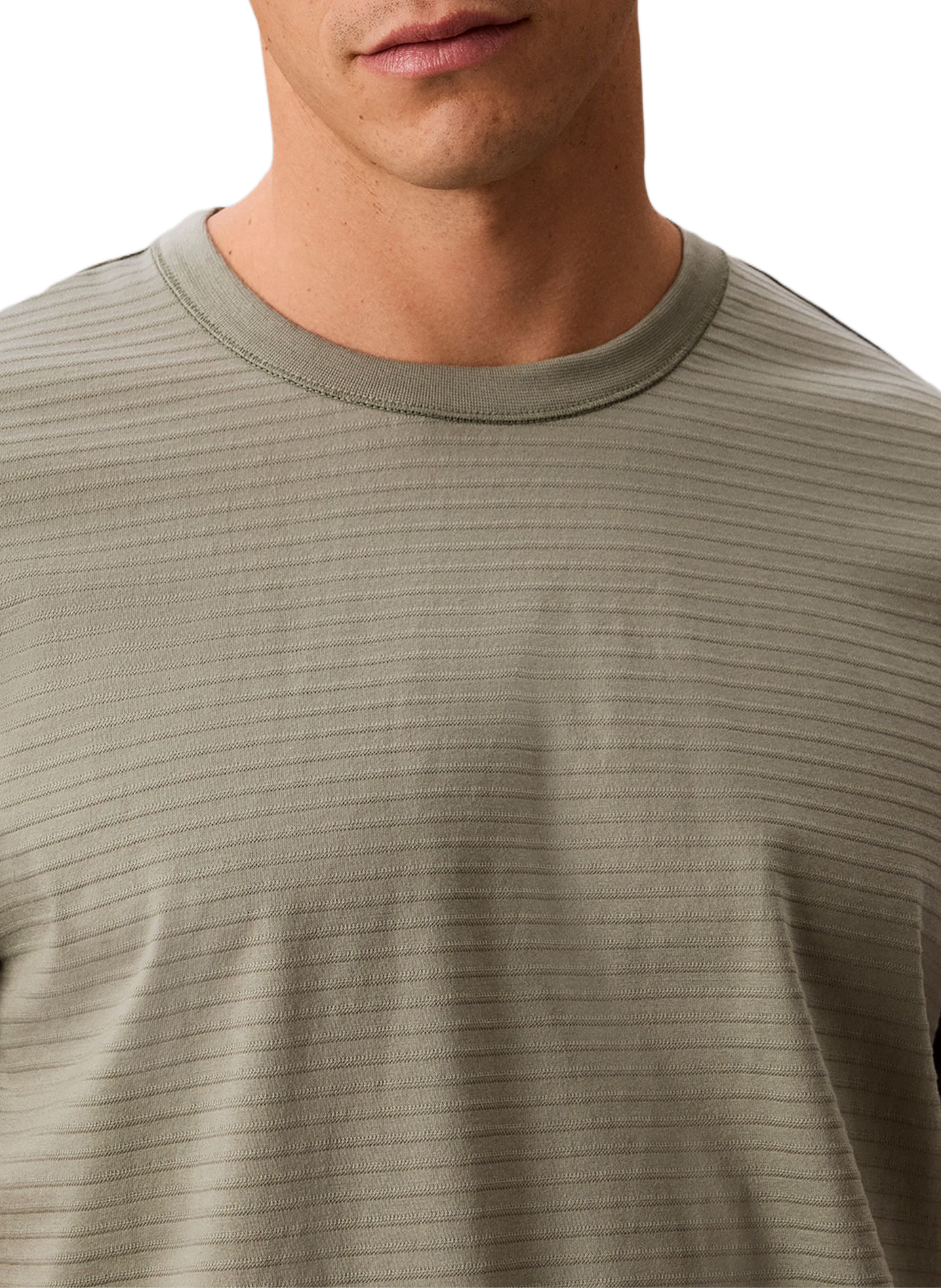 Straight short-sleeved cotton T-shirt CALVIN KLEIN Khaki