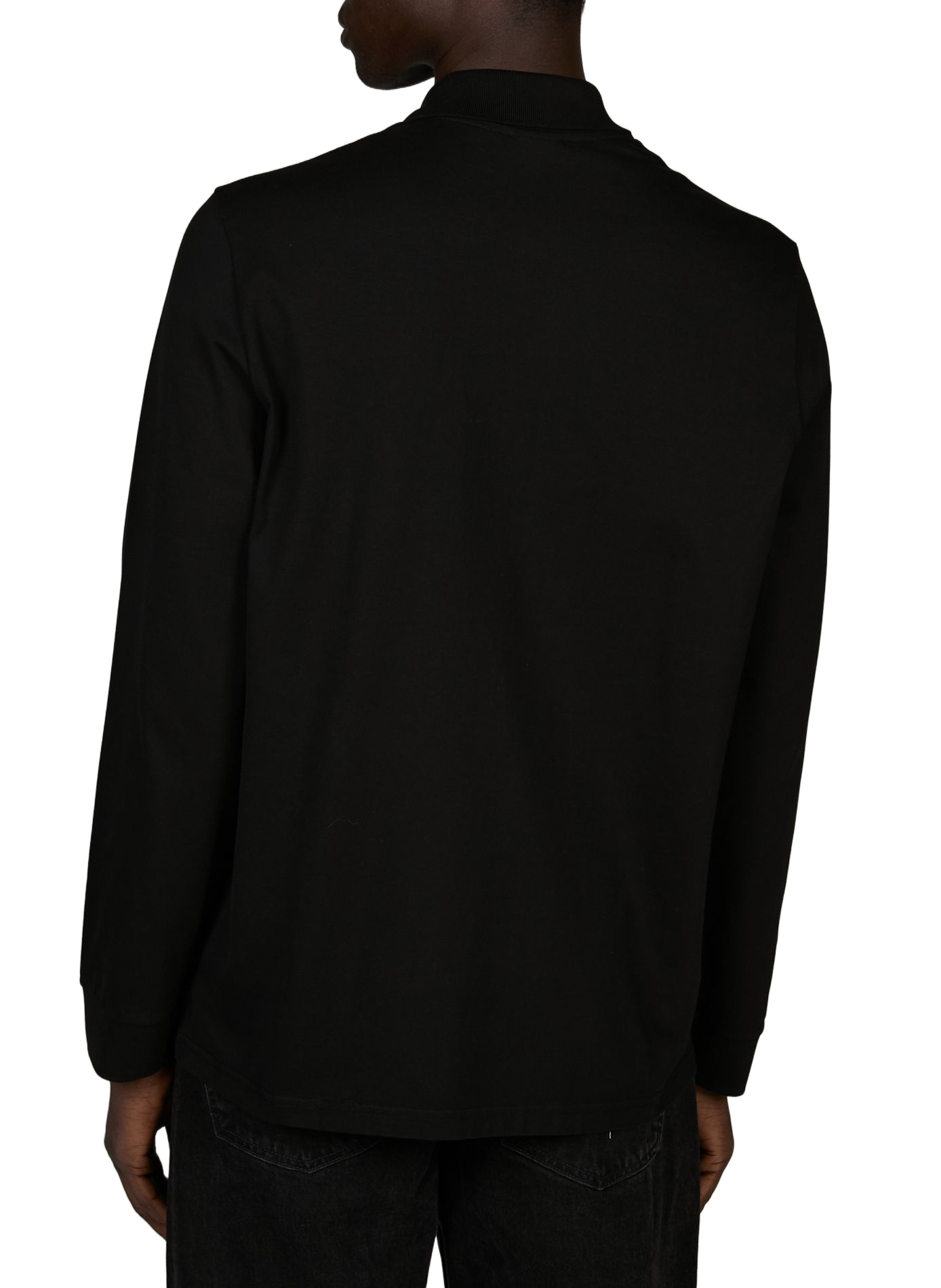 Polo a maniche lunghe con logo in cotone COURRÈGES Nero
