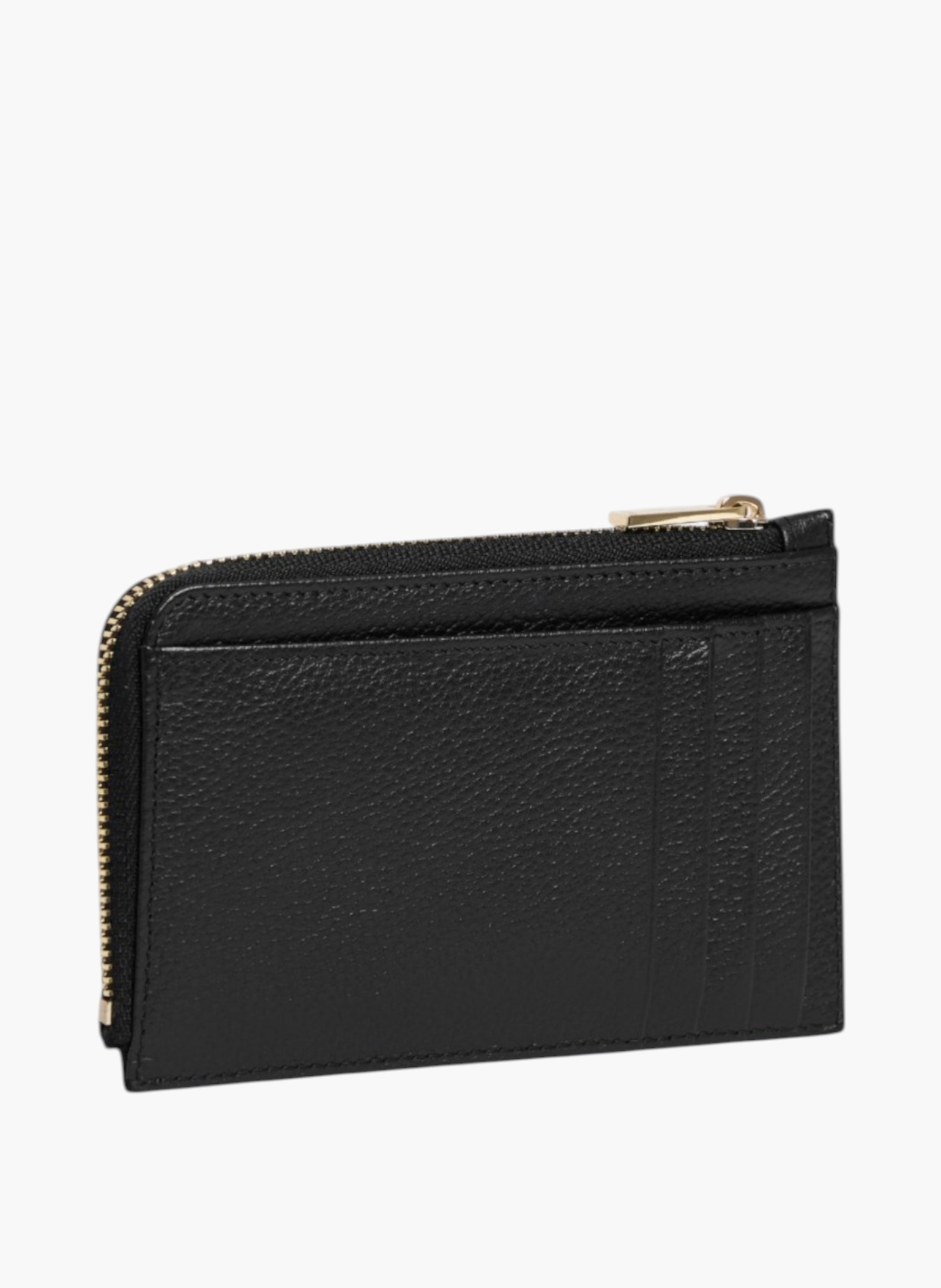 Porte cartes zippé albertine en cuir grainé LE TANNEUR Noir