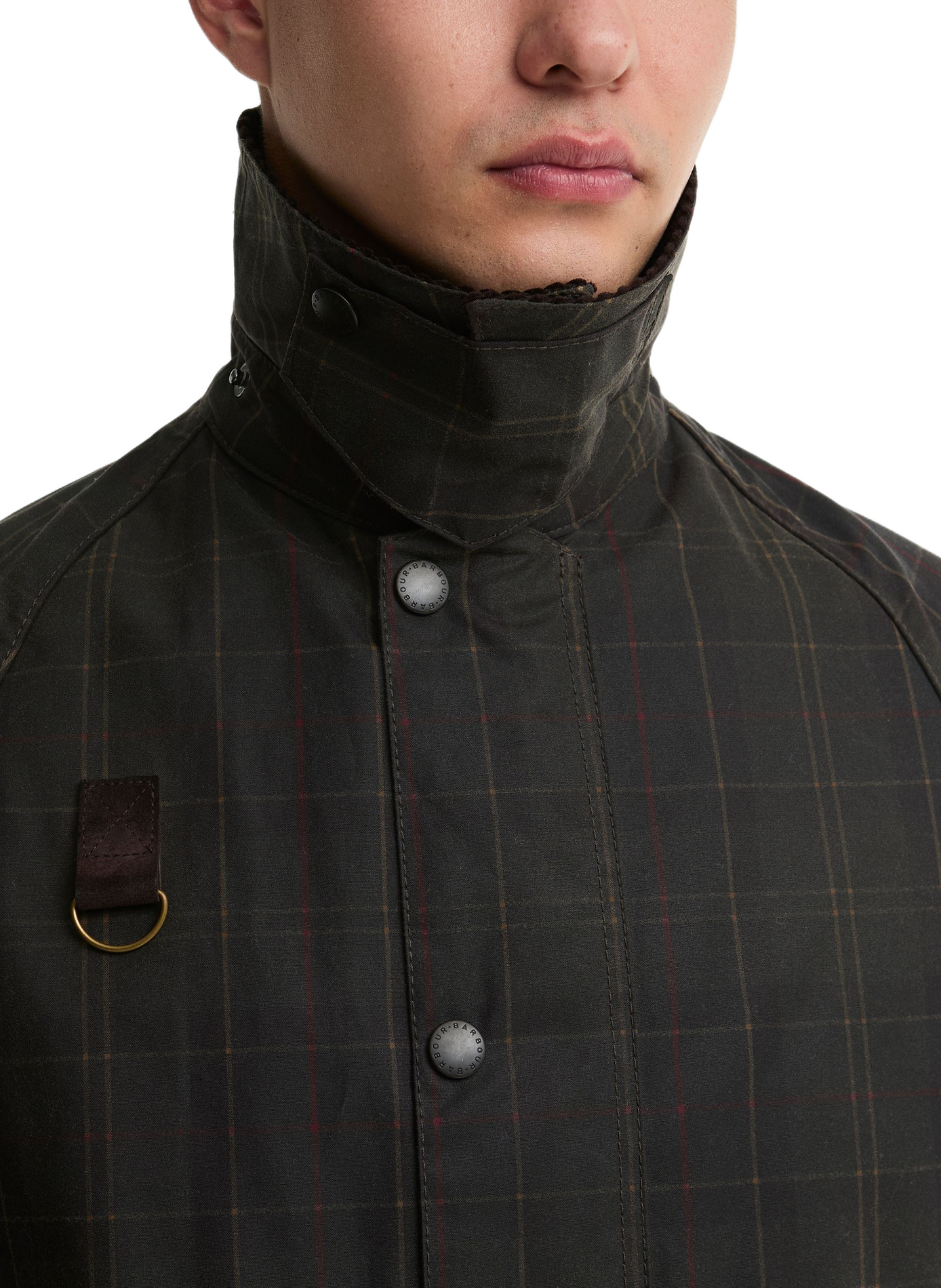 Straight classic collar checkered cotton jacket BARBOUR Green