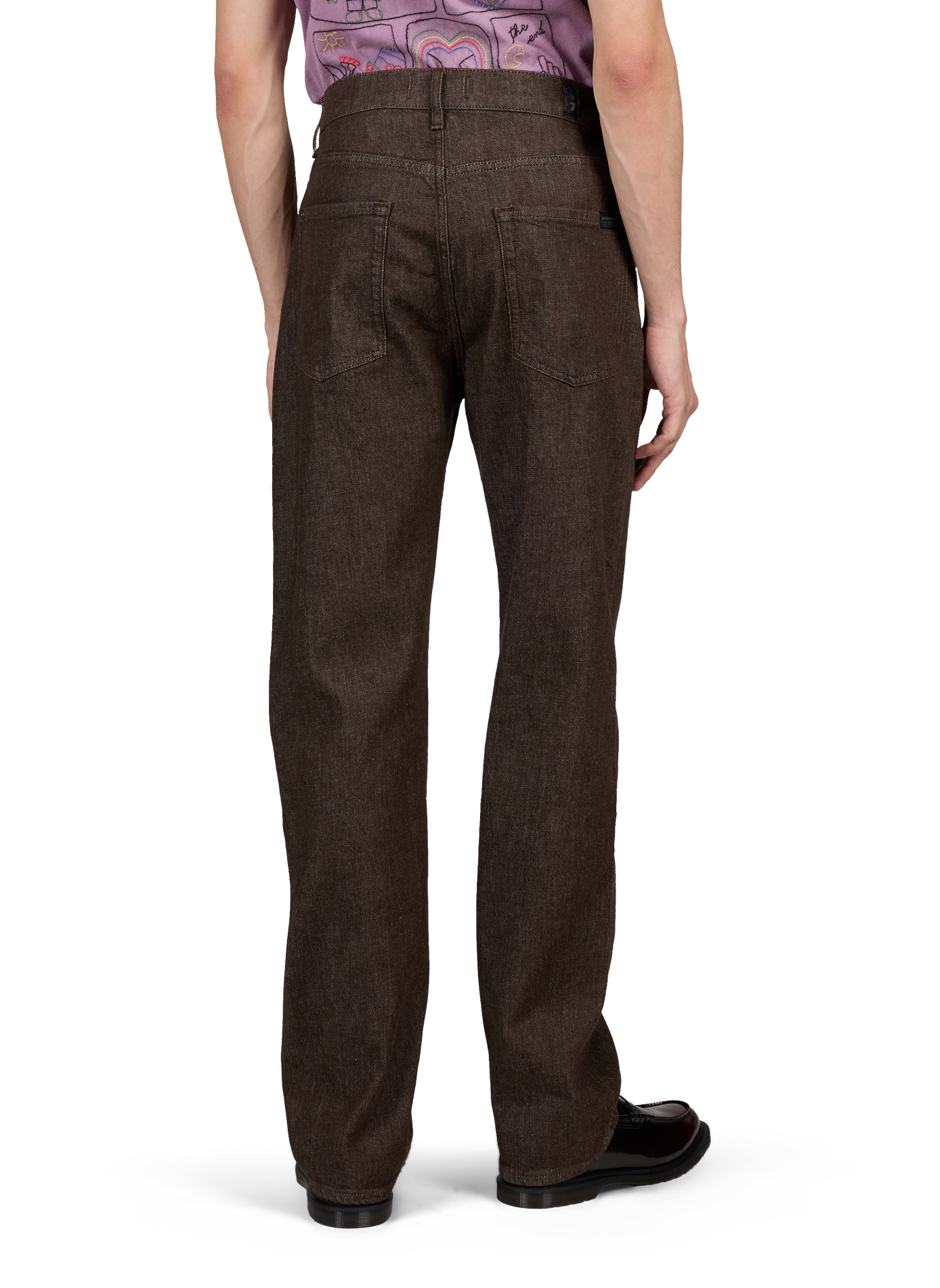 Straight-cut cotton-blend jeans 7 FOR ALL MANKIND Brown