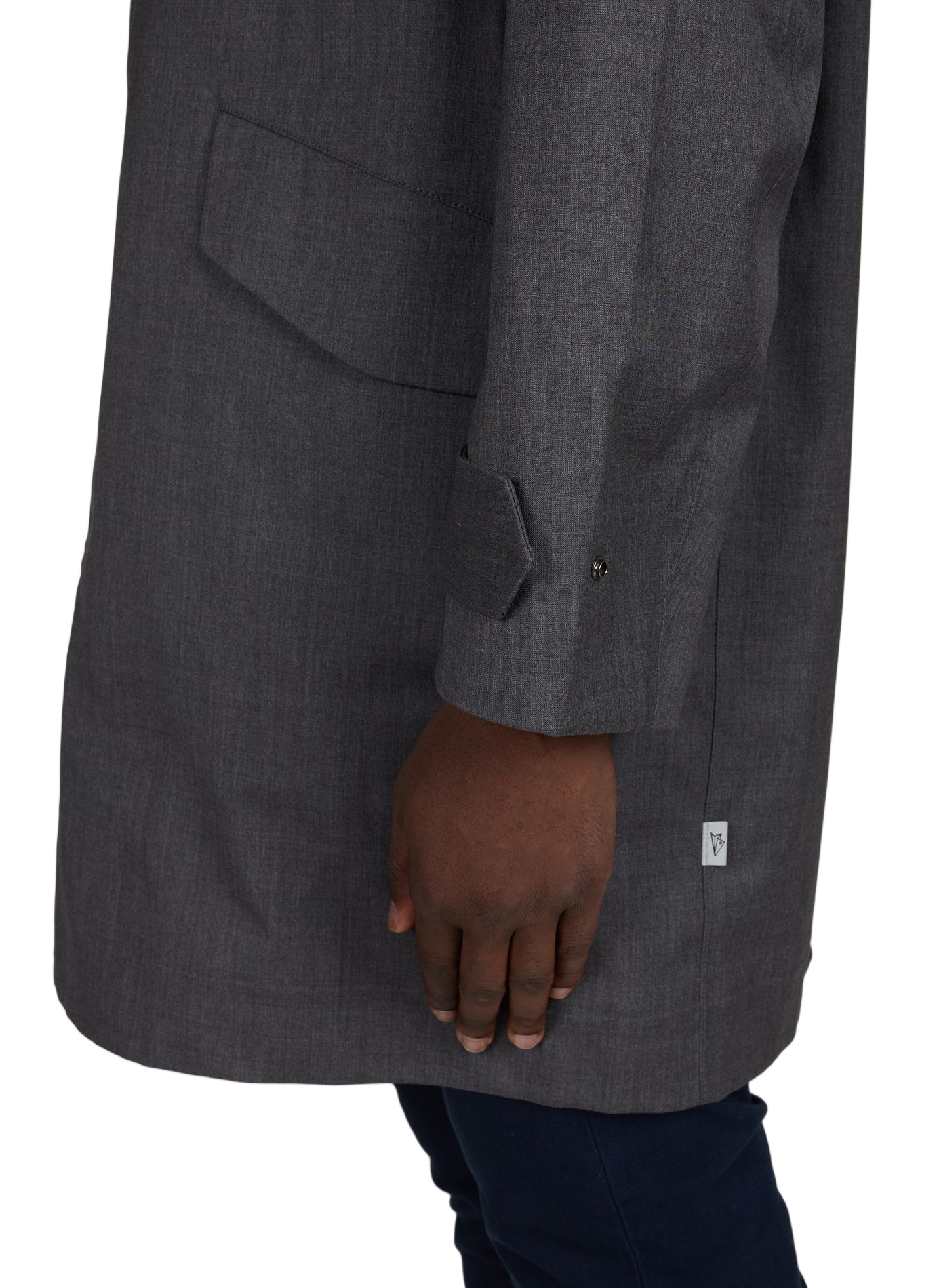 Manteau uni long en laine PAUL SMITH Gris