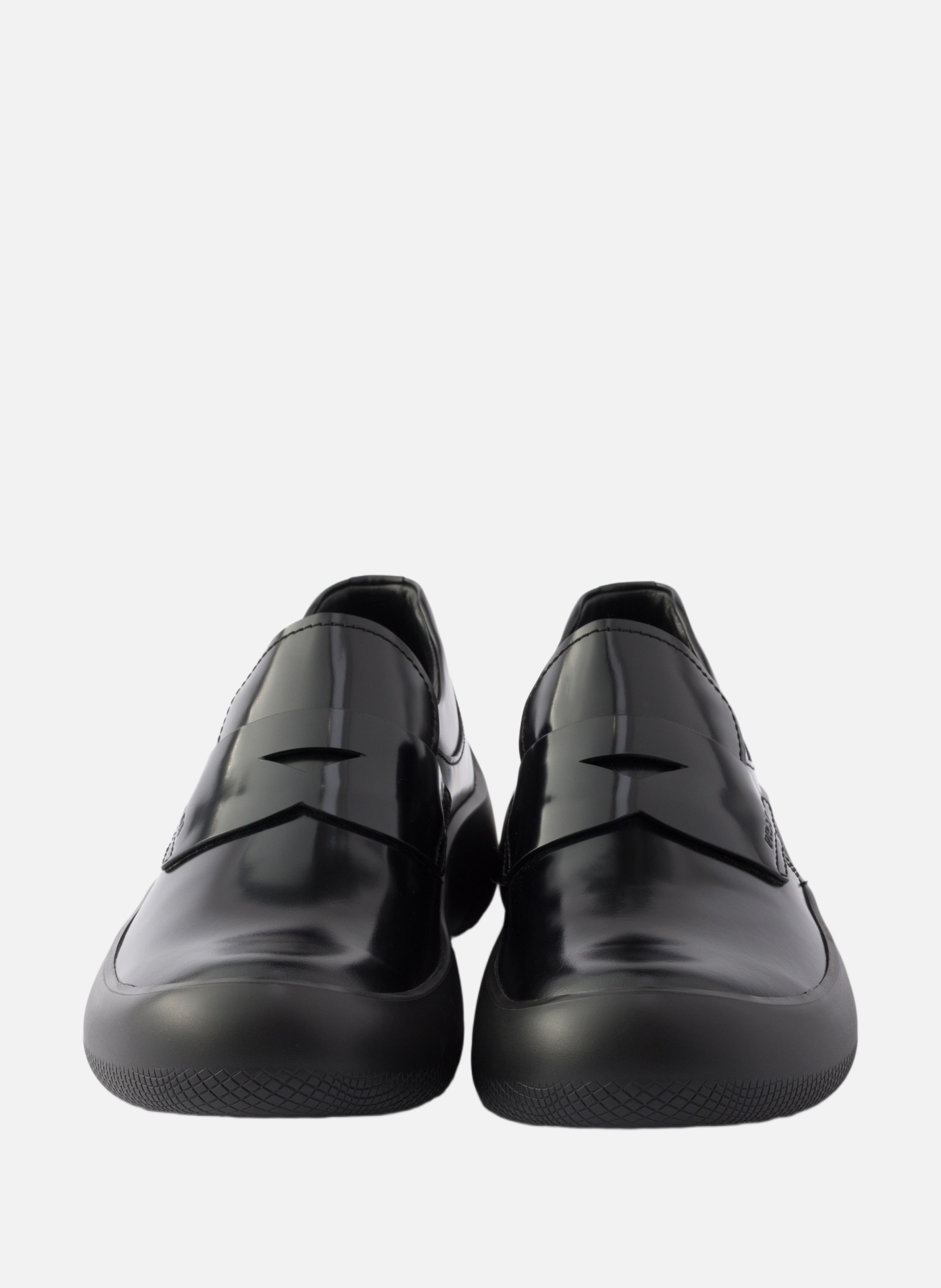 Mocassins en cuir brossé PRADA Noir