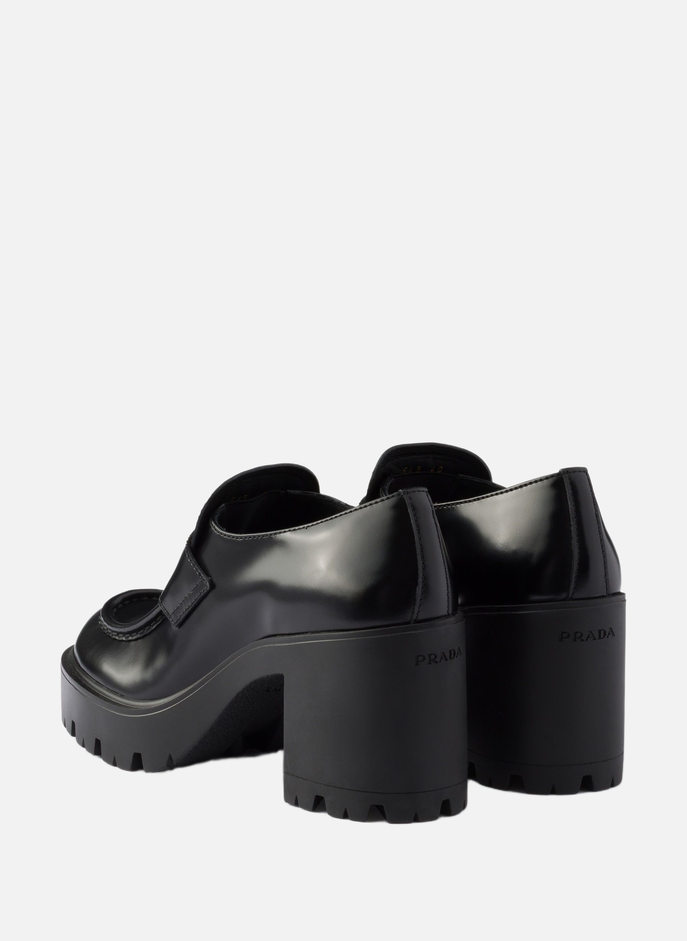 Mocassins en cuir brossé PRADA Noir