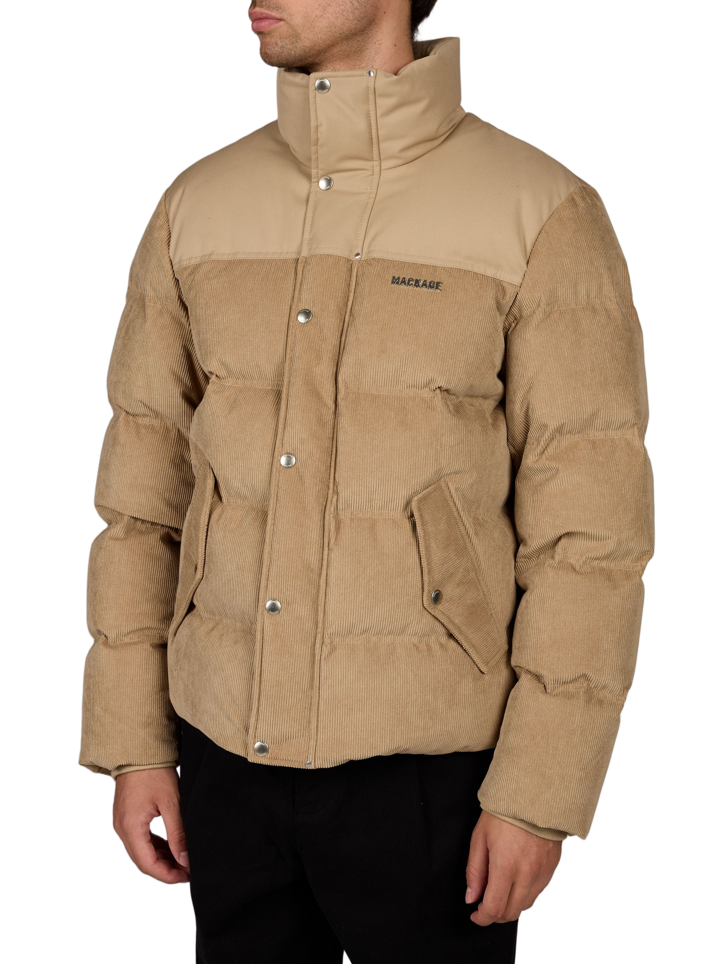 Doudoune Everett-Cdy ample col montant bi-matière MACKAGE Beige