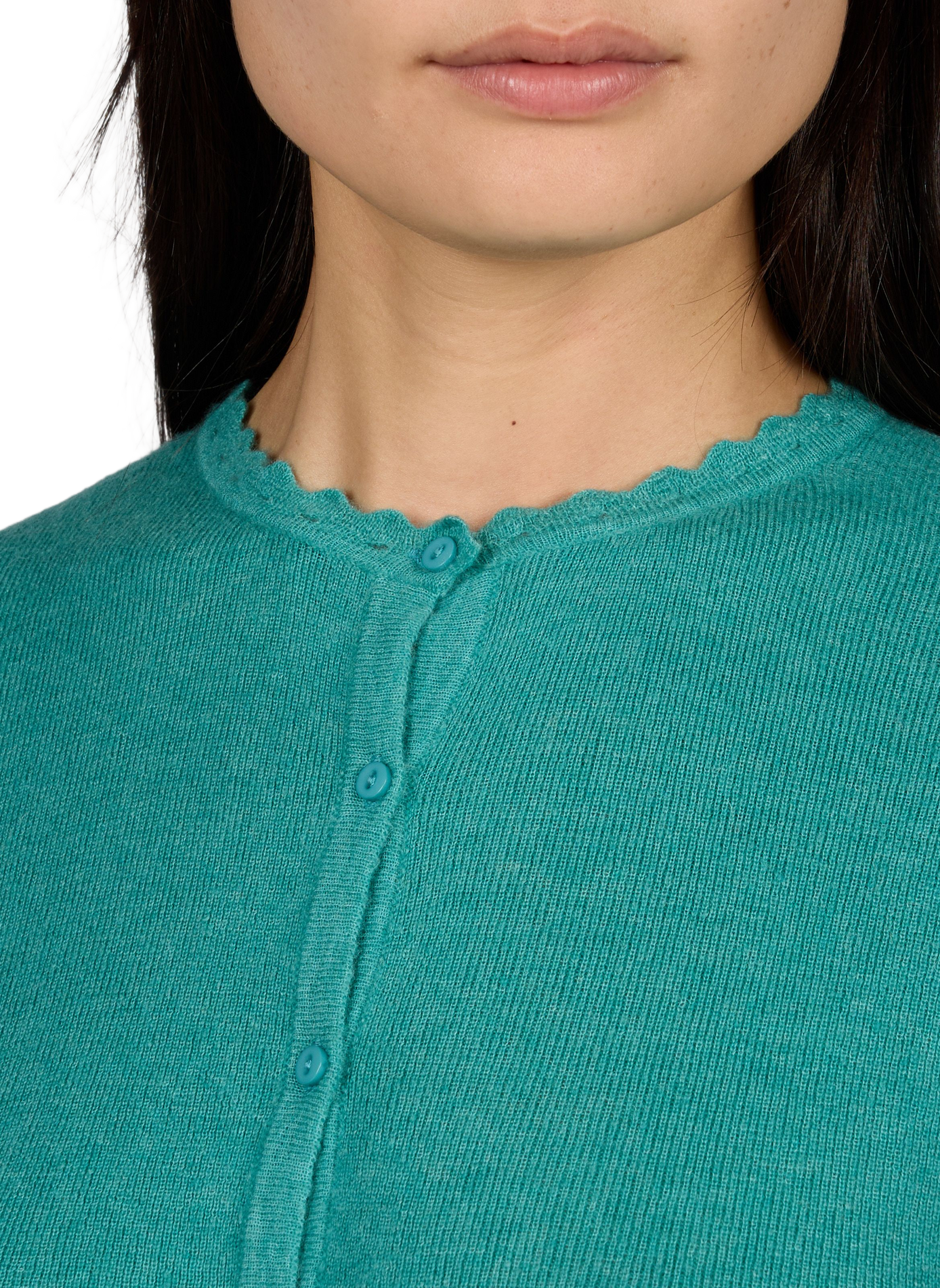 Maud straight round neck buttoned cardigan PETITE MENDIGOTE Blue