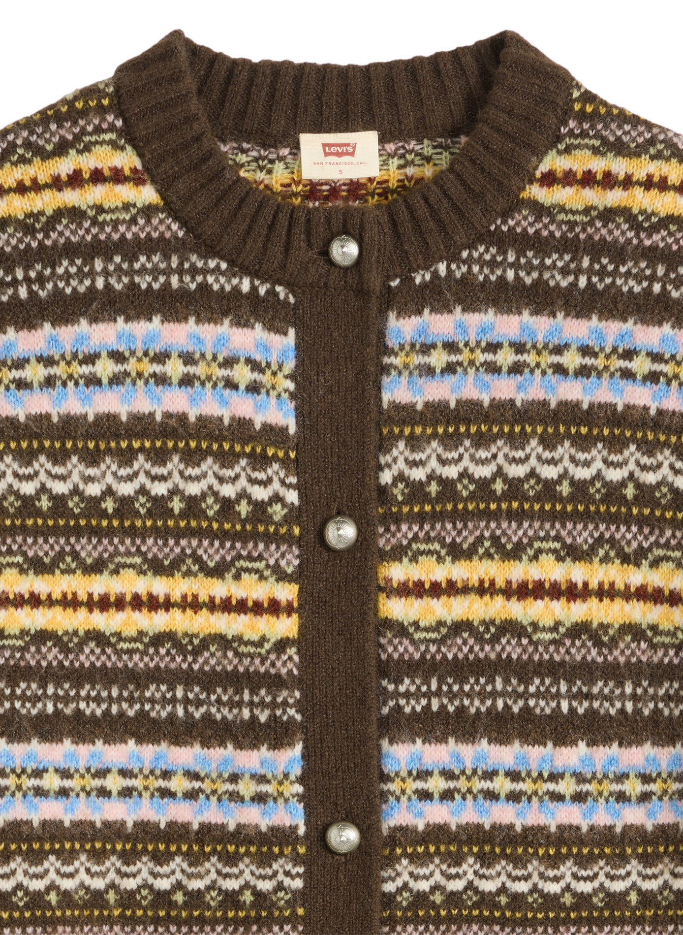Gilet dritto a righe LEVI'S Marrone