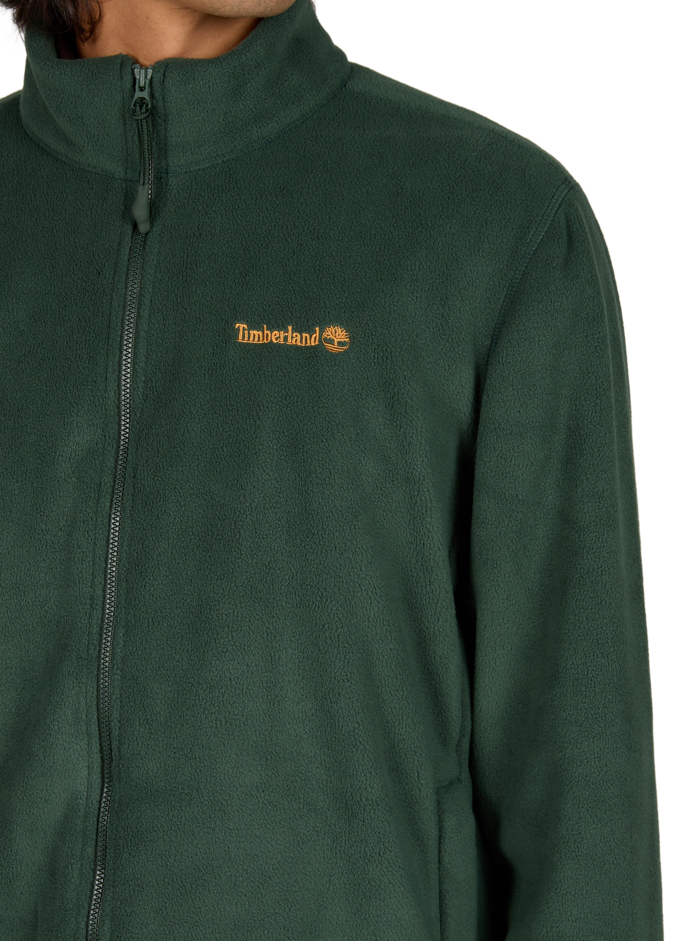 Plain zip-up high-neck fleece TIMBERLAND Green