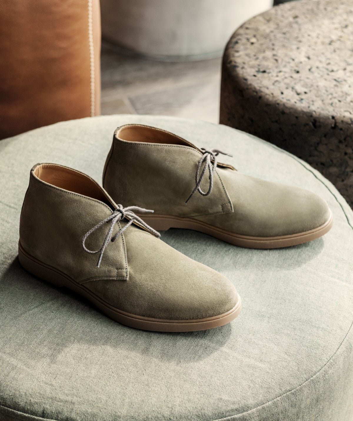 Bottines daim sahara FINSBURY Vert