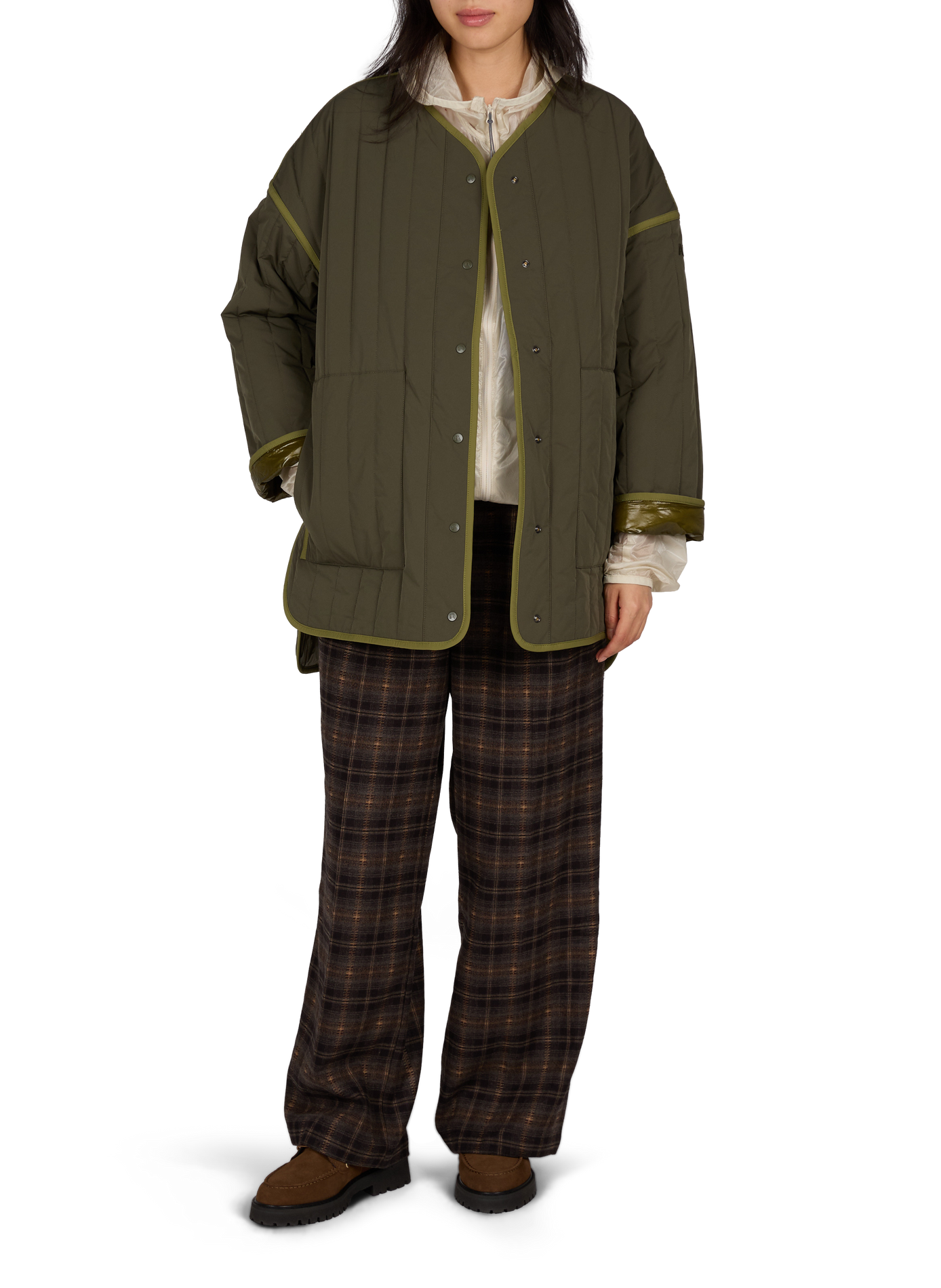 Quilted long sleeve jacket AIGLE Khaki