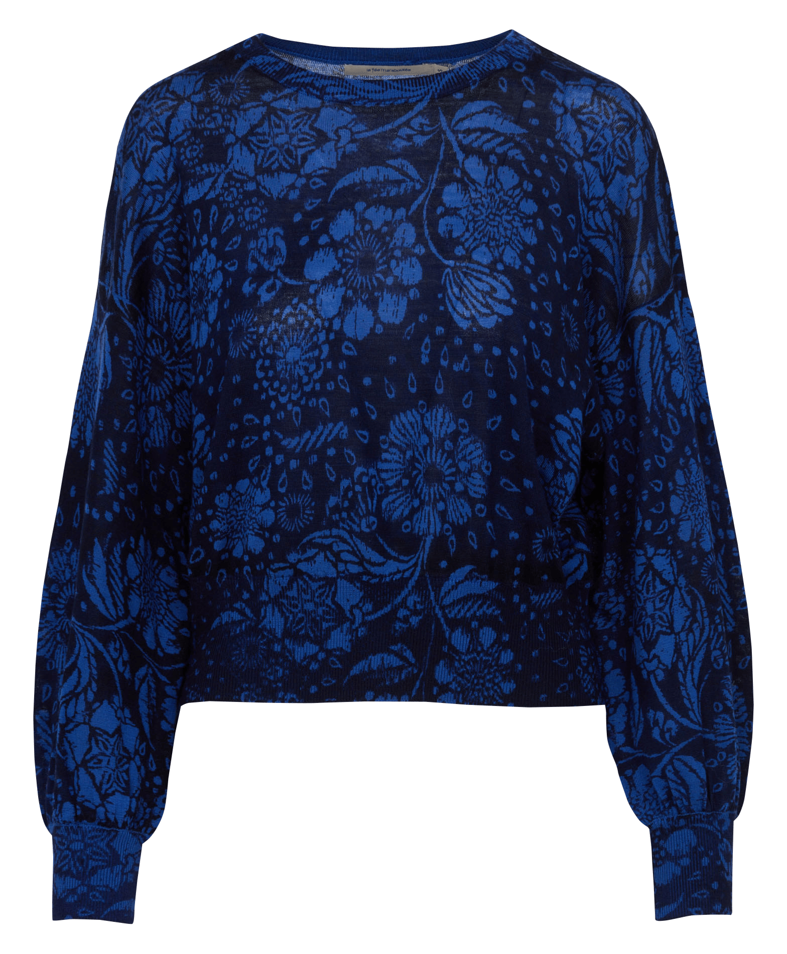 Korte wollen trui met bloemenprint LA FEE MARABOUTEE Blauw