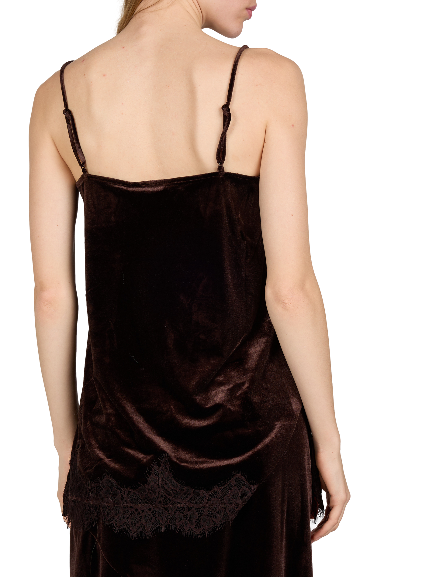 Straight velvet camisole VILA Brown