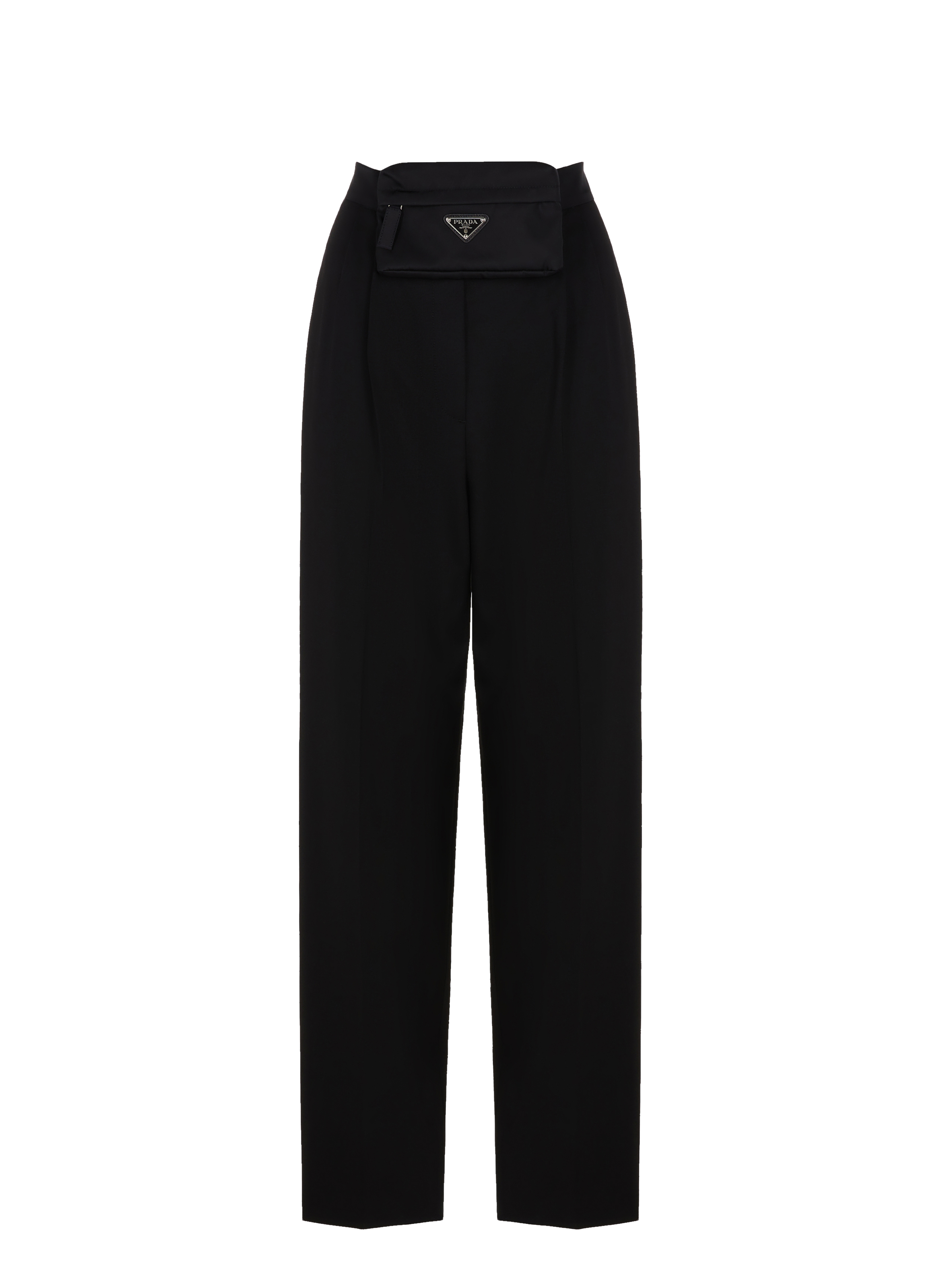 Pantalon avec ceinture pochette en laine vierge