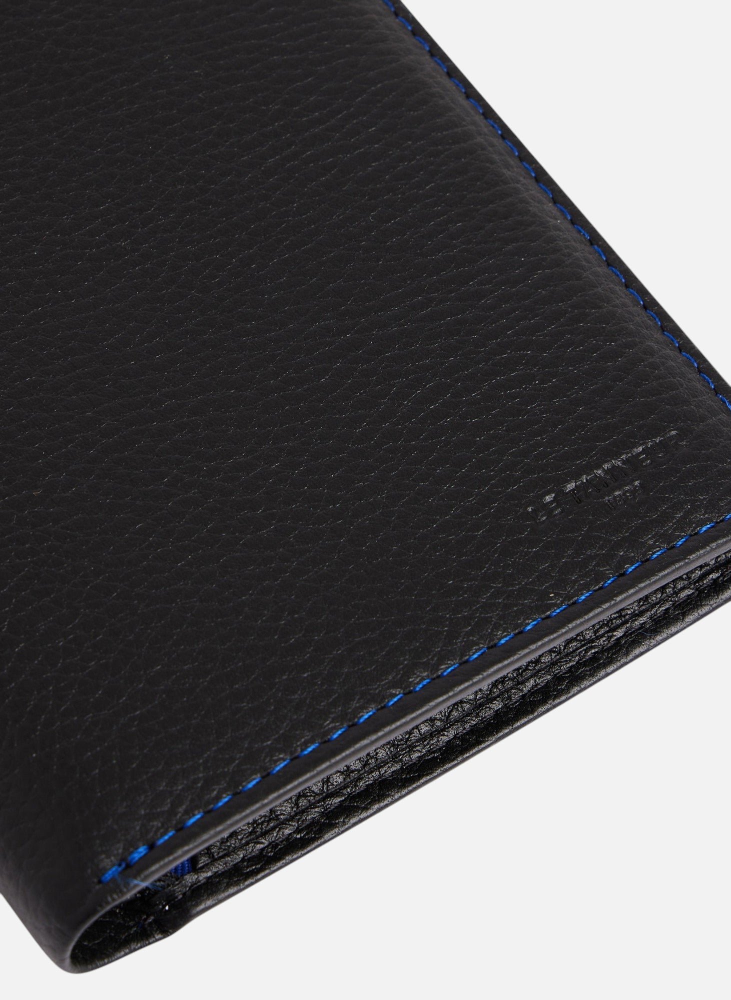 Grand portefeuille vertical zippé 2 volets charles en cuir grainé LE TANNEUR Noir