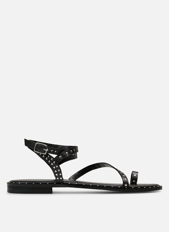 Sandales plates en cuir Noir by IKKS IKKS Sandales plates en cuir Noir
