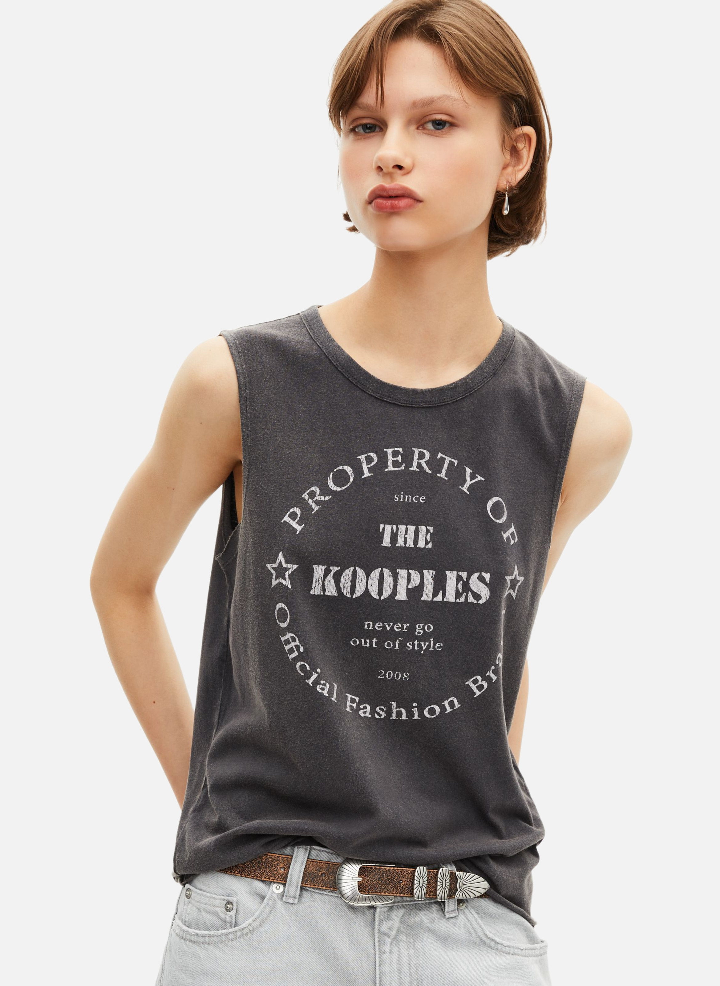 Débardeur avec sérigraphie THE KOOPLES Noir