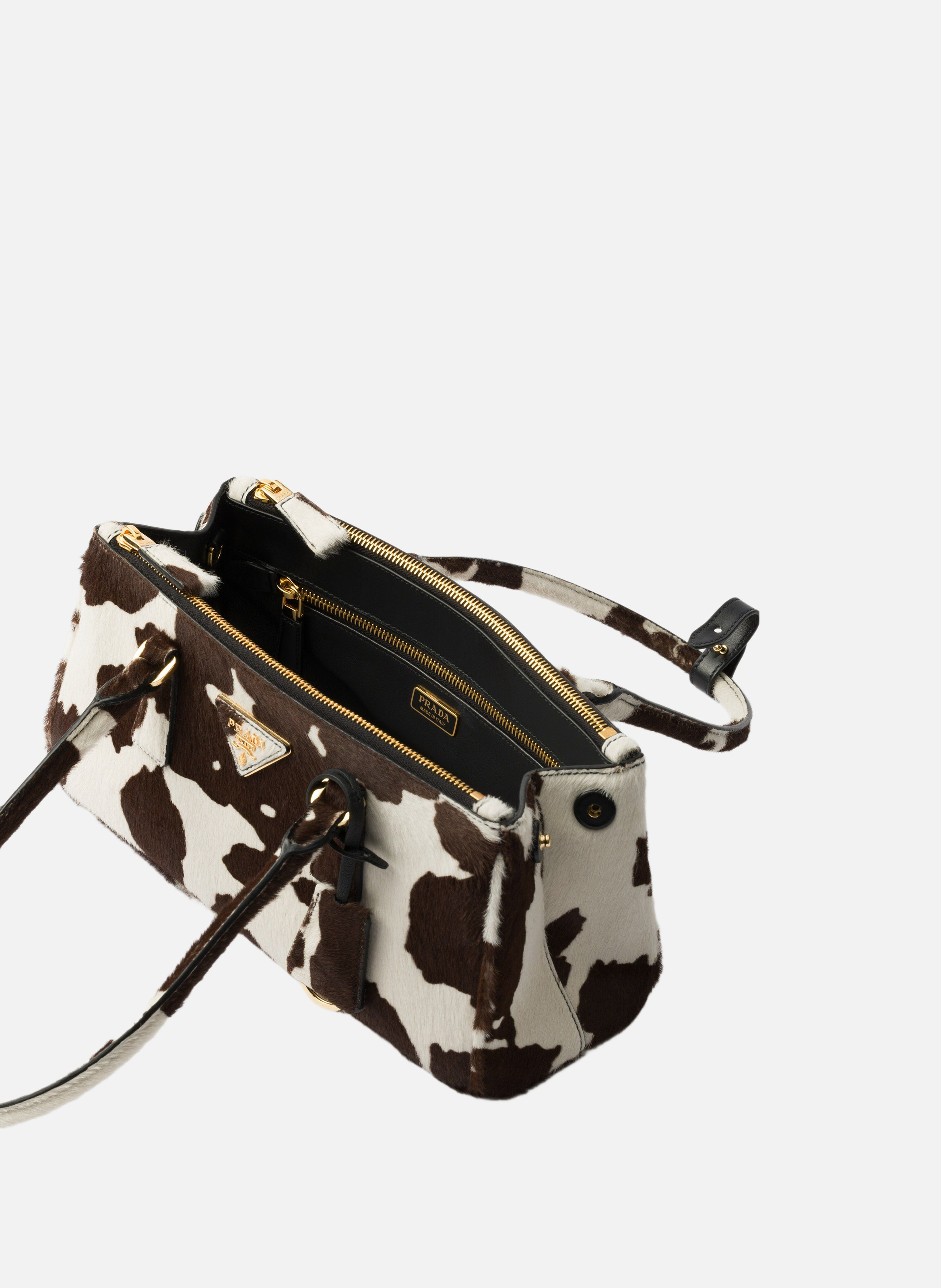 Sac prada galleria en cuir imprimé PRADA Blanc