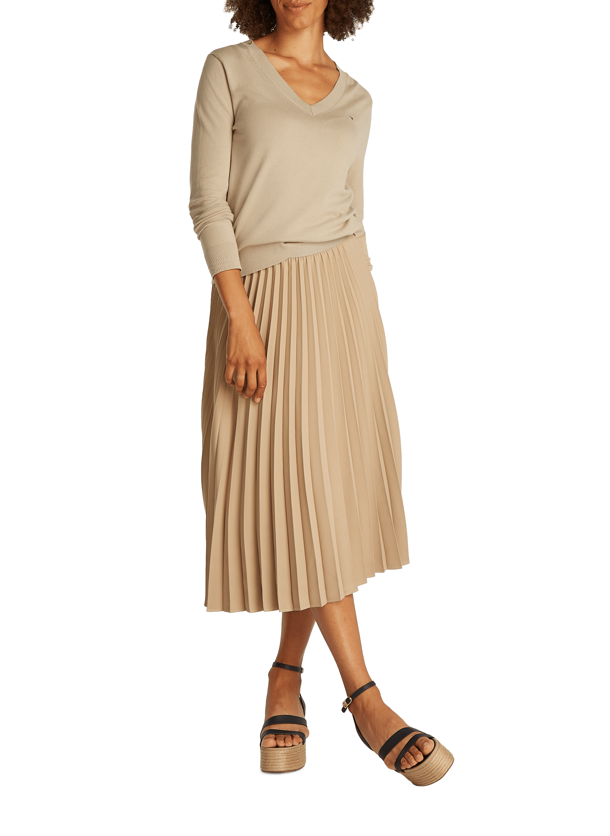 Pull à rayures  TOMMY HILFIGER Beige