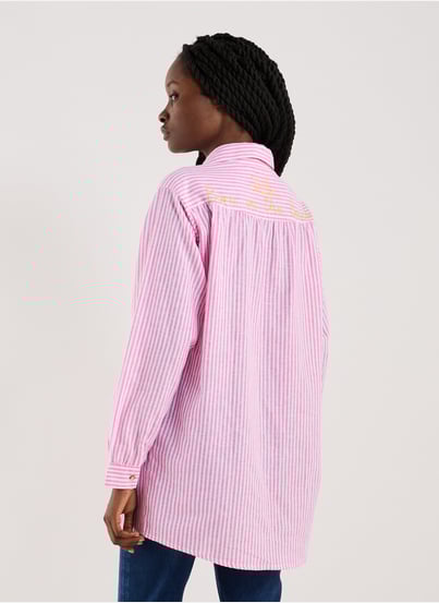 Striped linen and cotton shirt BANANA MOON Striped linen and cotton shirt BANANA MOON