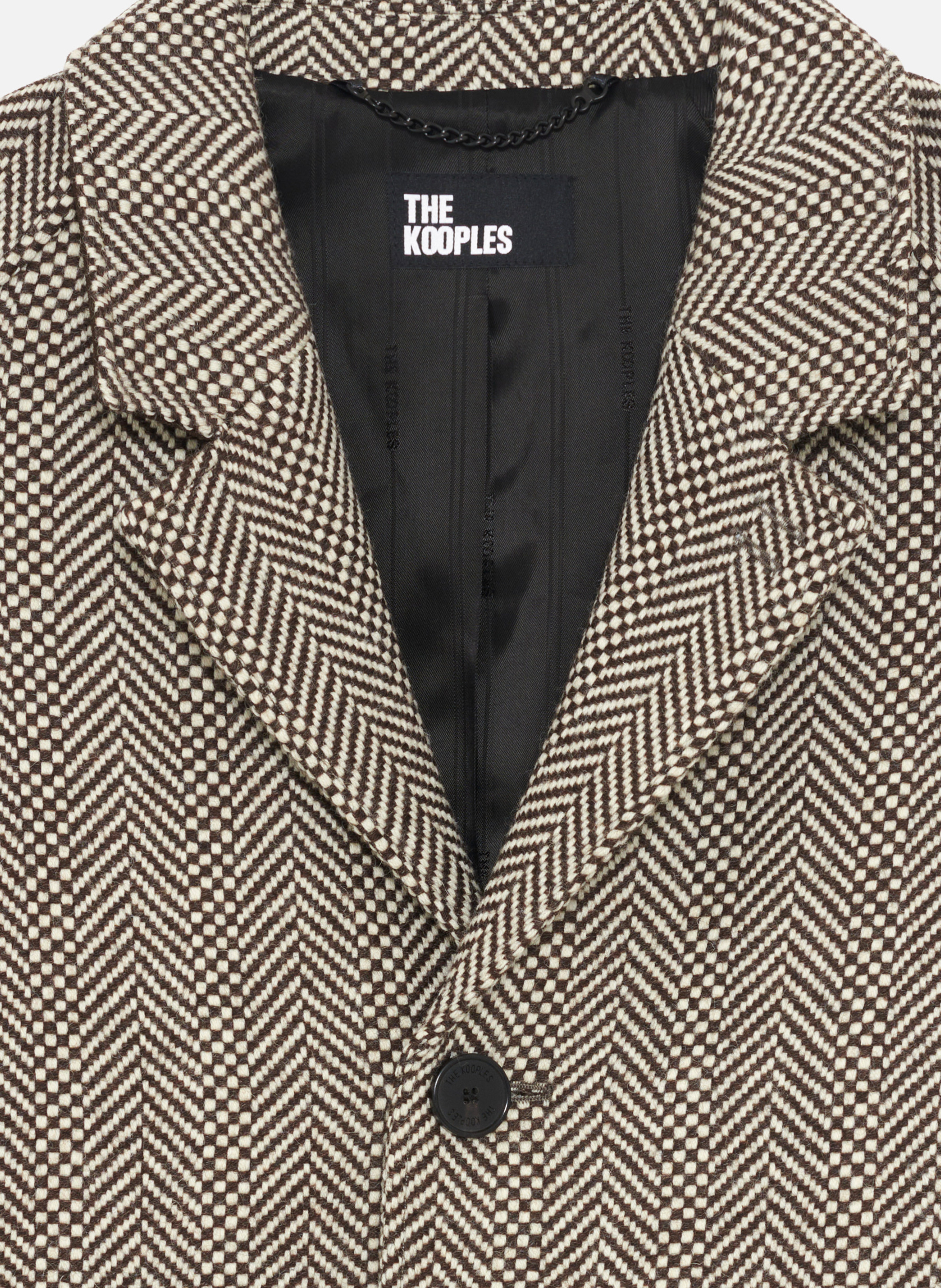 Manteau long à chevrons THE KOOPLES Marron