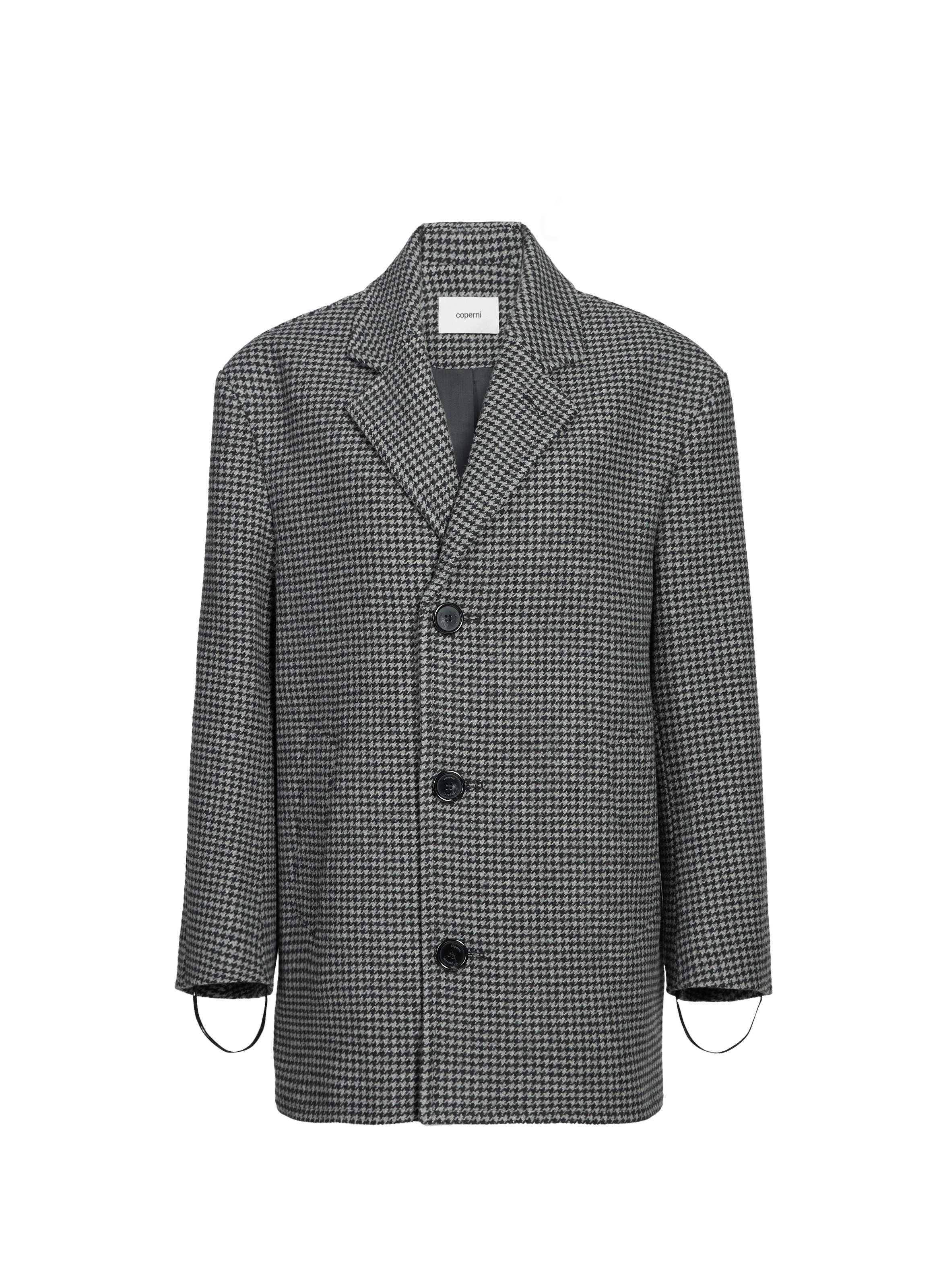 COPERNI Manteau pied de poule en laine Gris