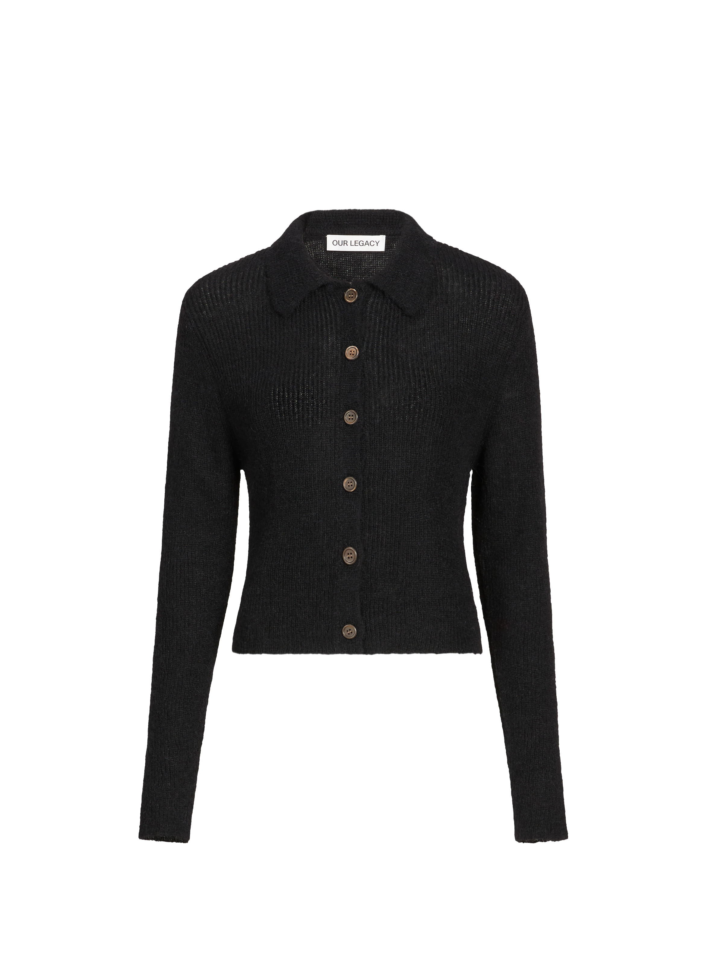 OUR LEGACY Long-sleeved polo shirt Black