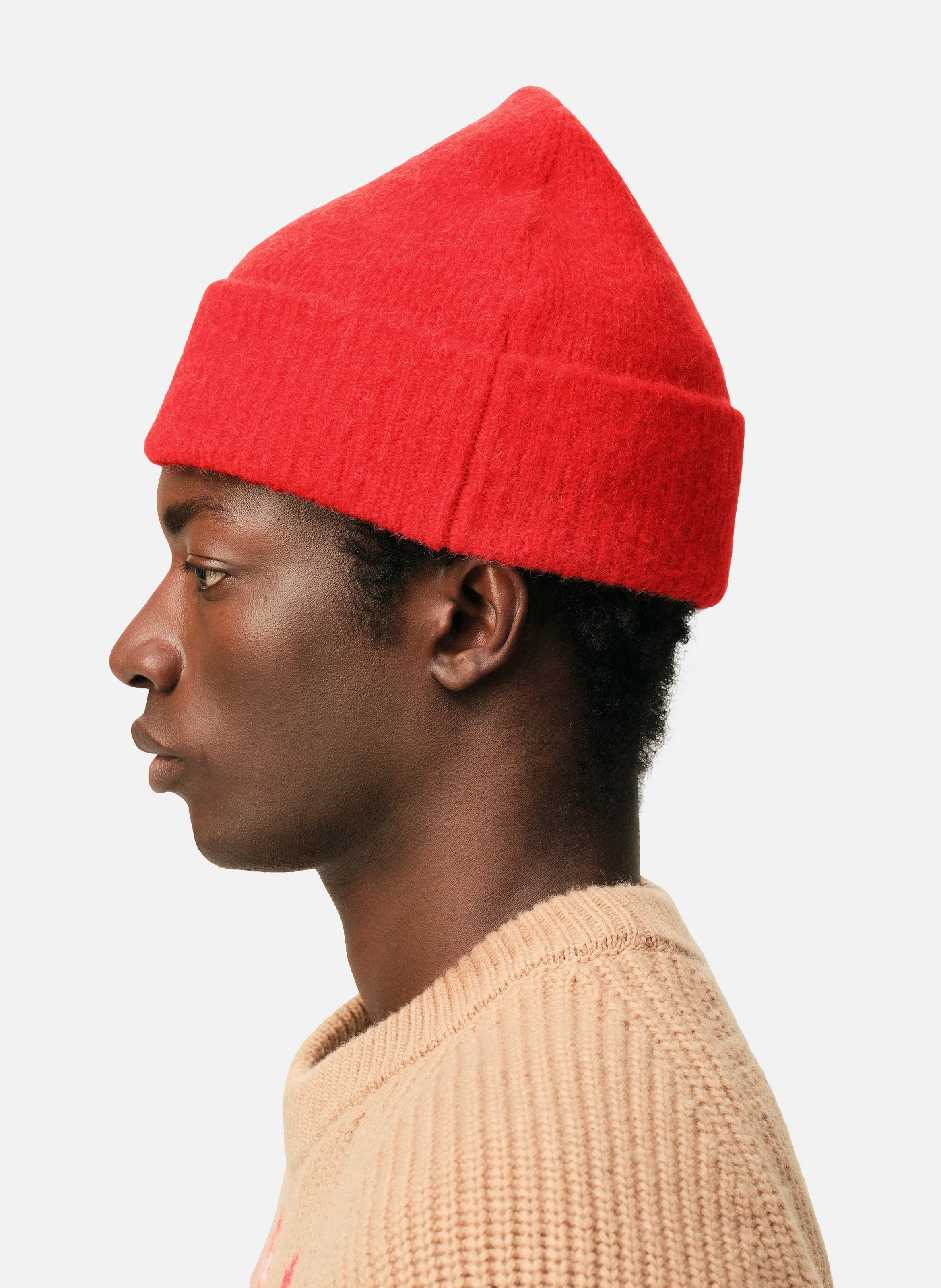 Bonnet ami de coeur en alpaga unisexe AMI PARIS Rouge