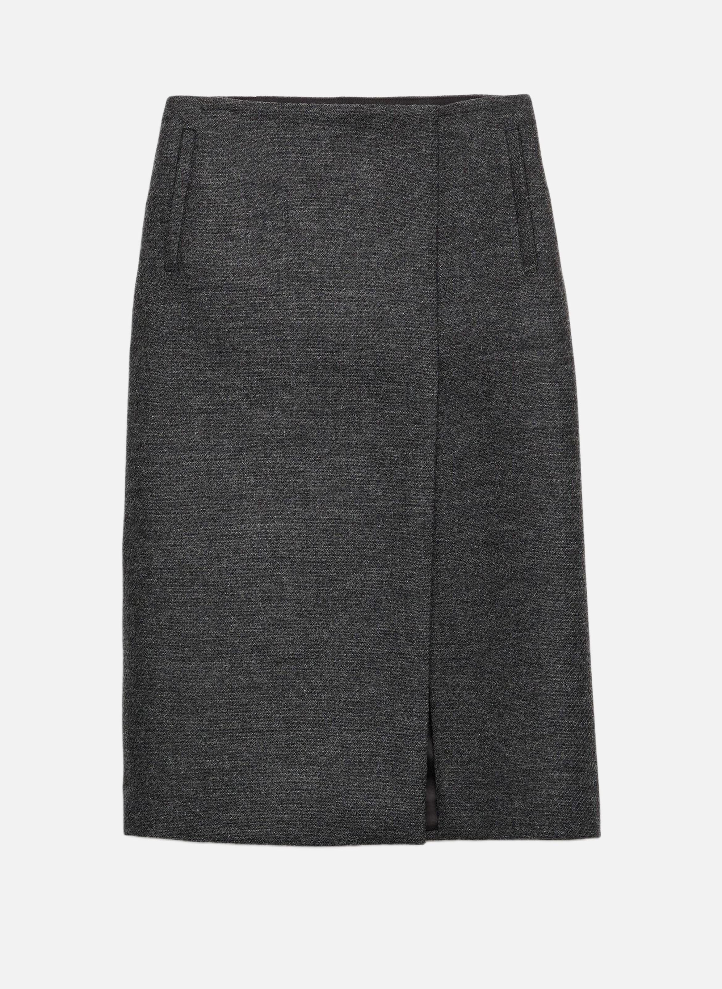 Jupe à surpiqûres rapides PRADA Gris