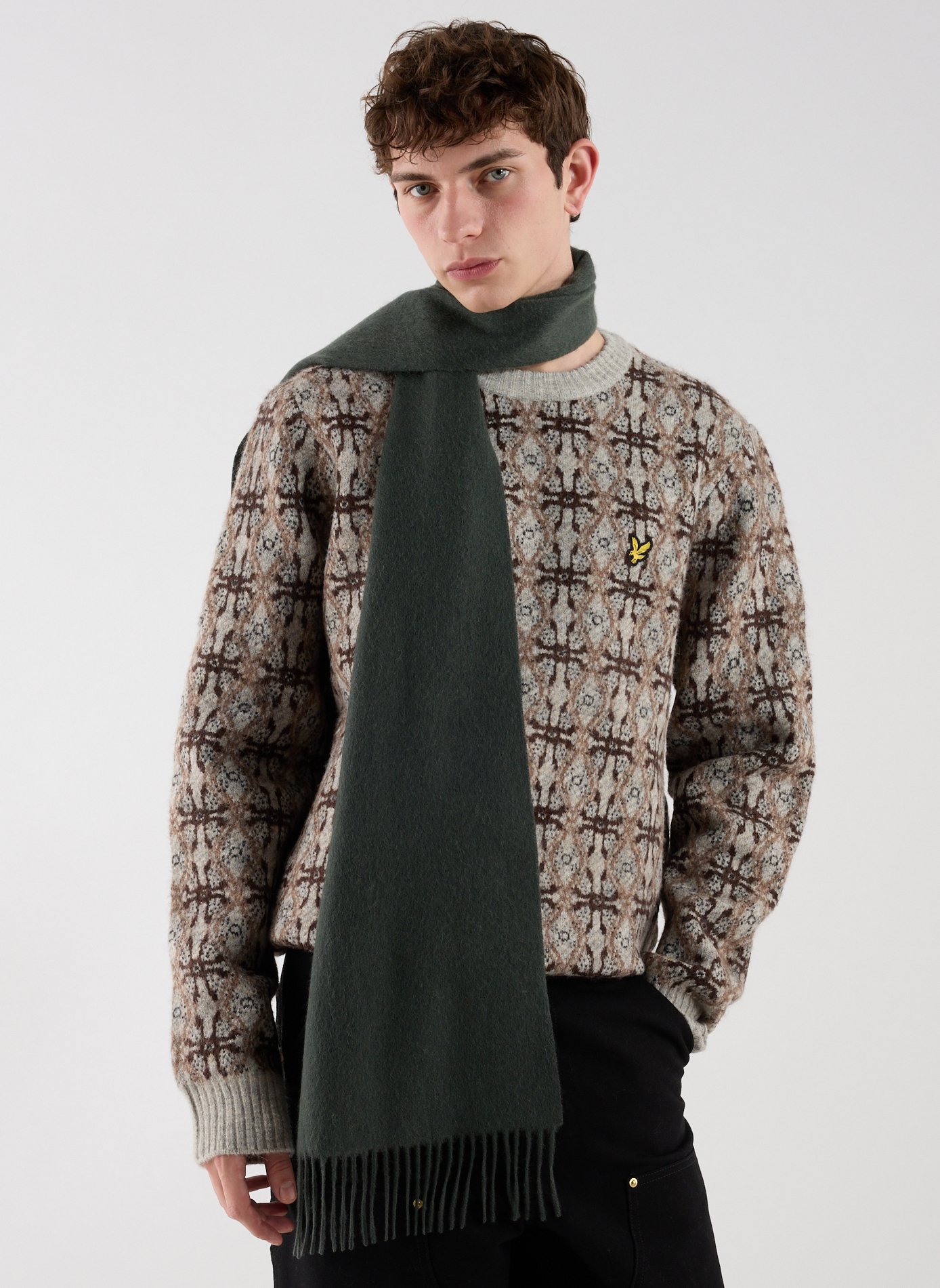 Echarpe bords frangés en cachemire HACKETT Vert