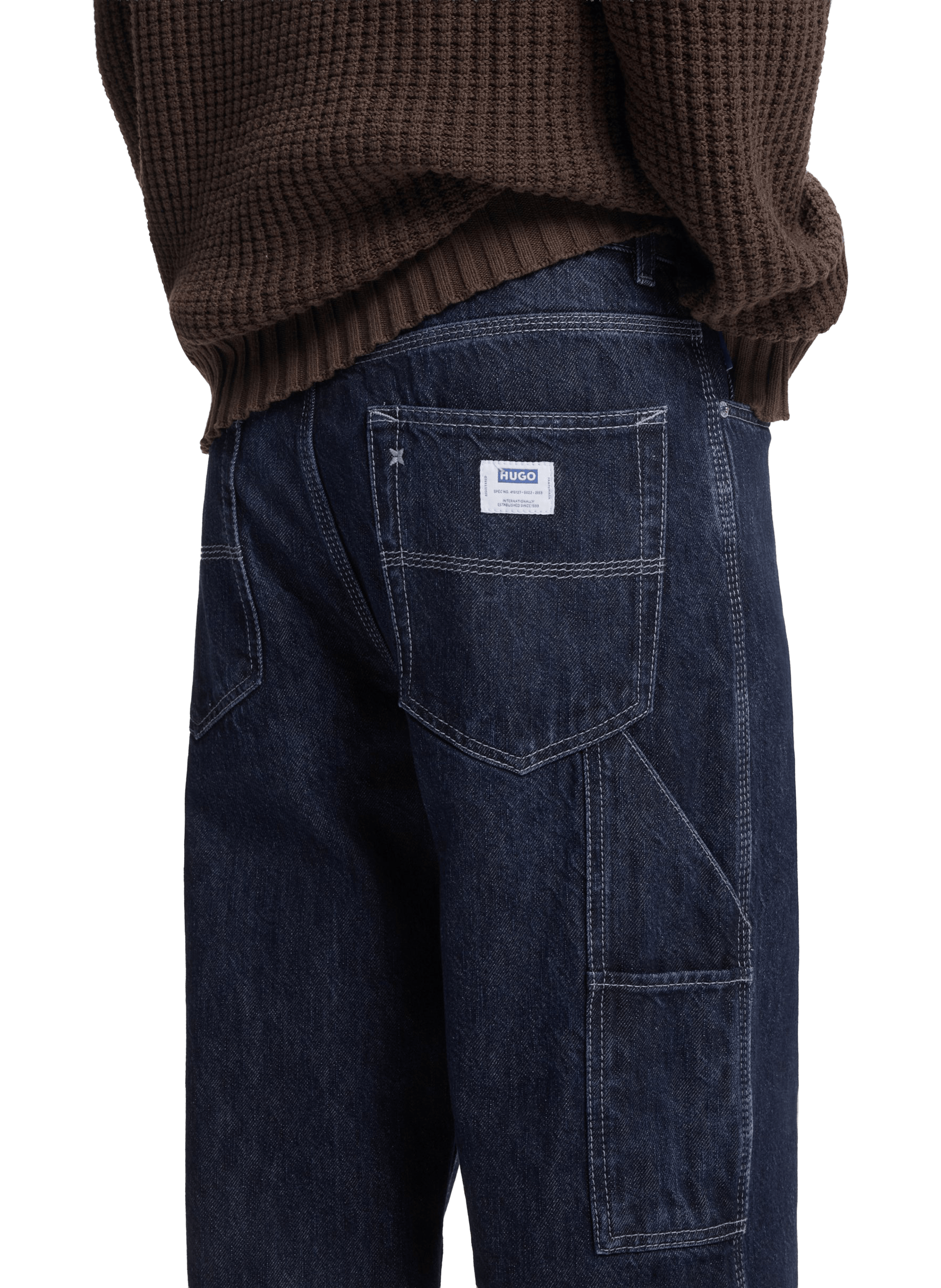 Straight cotton jeans HUGO BLUE Blue