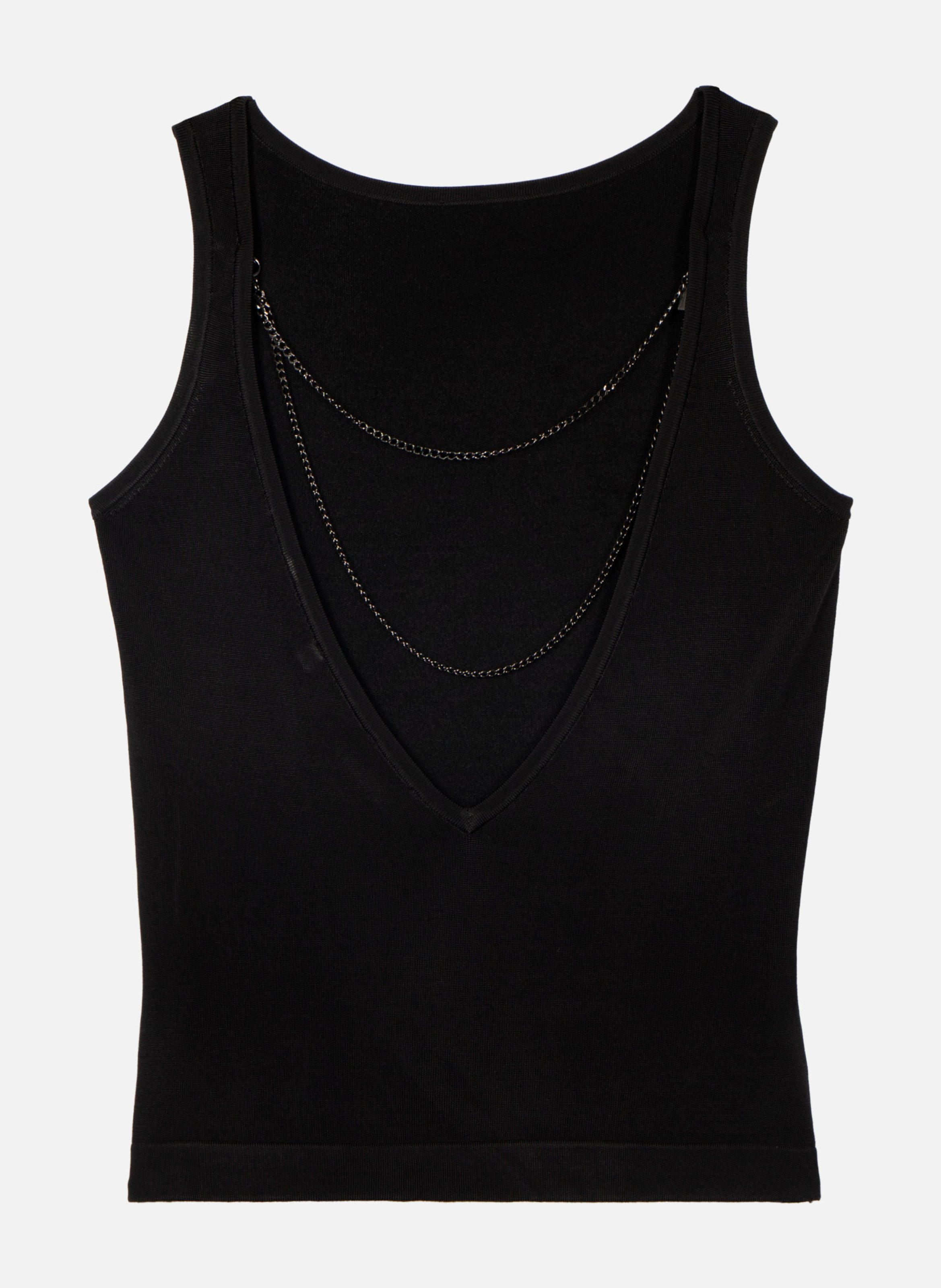 Top en maille avec chaînes THE KOOPLES Noir