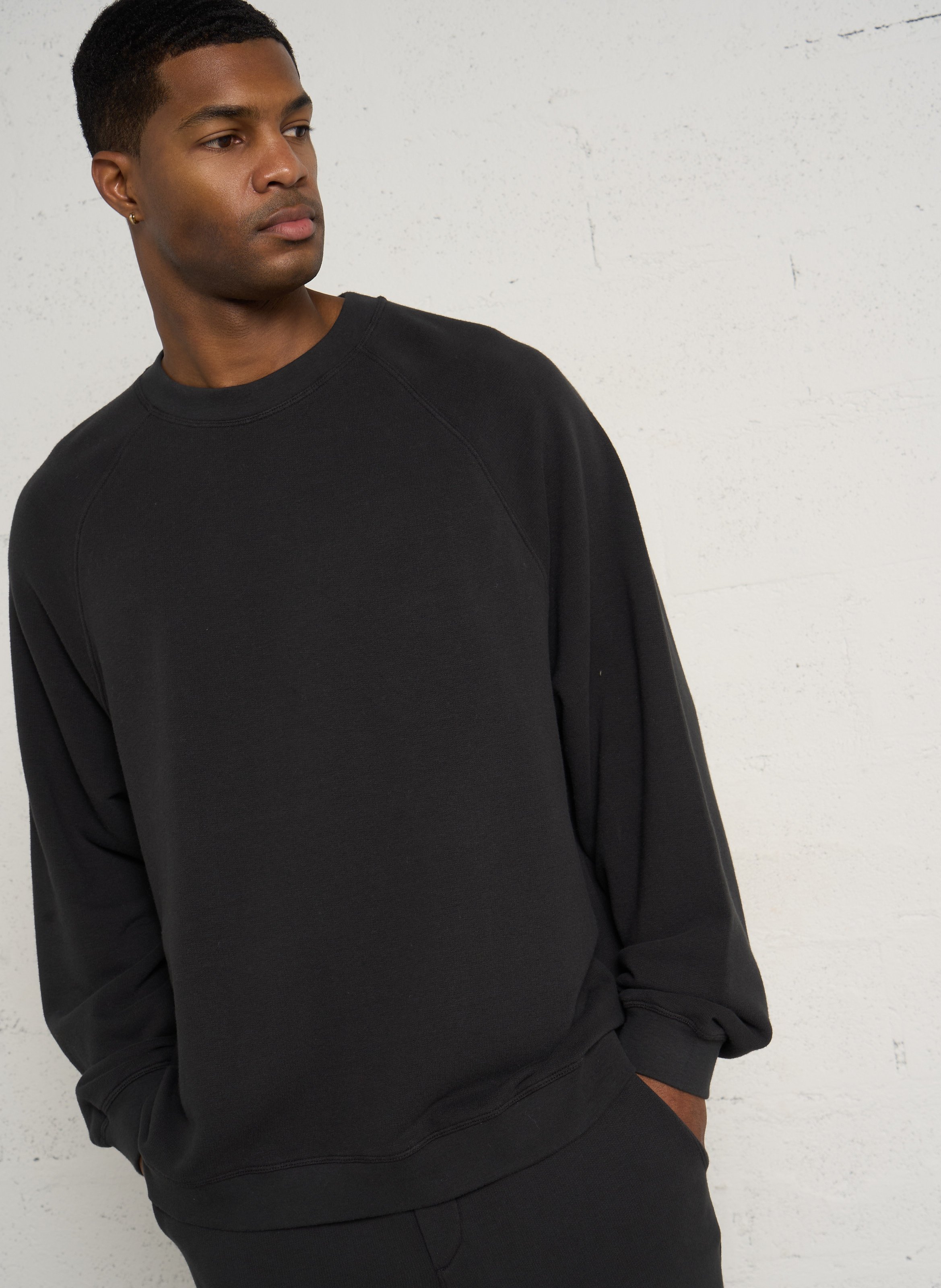 Sweat ample col rond uni atubay-b AMERICAN VINTAGE Noir