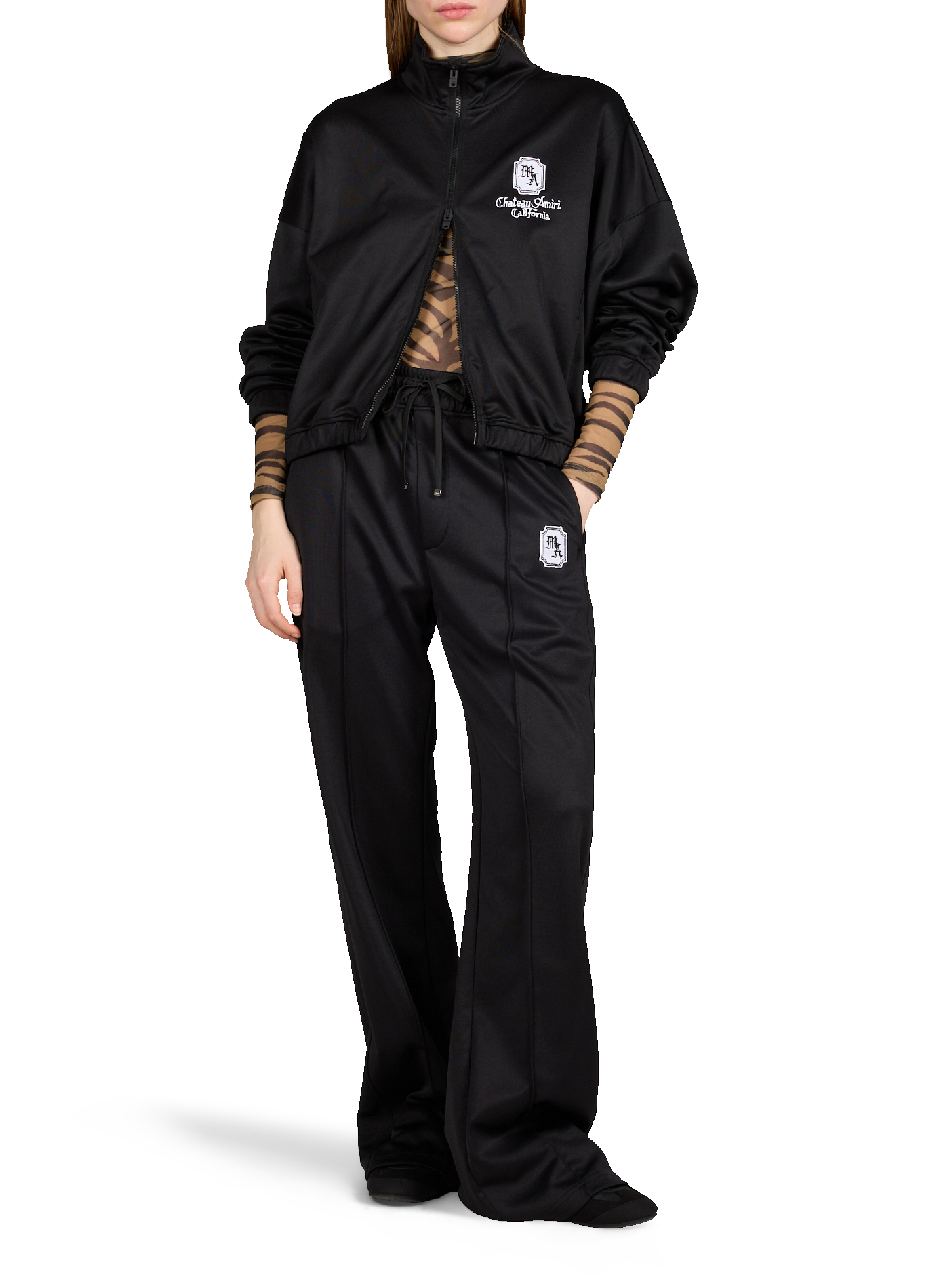 Durchsichtiges Zebra-Top mit langen Ärmeln AMIRI Mehrfarbig