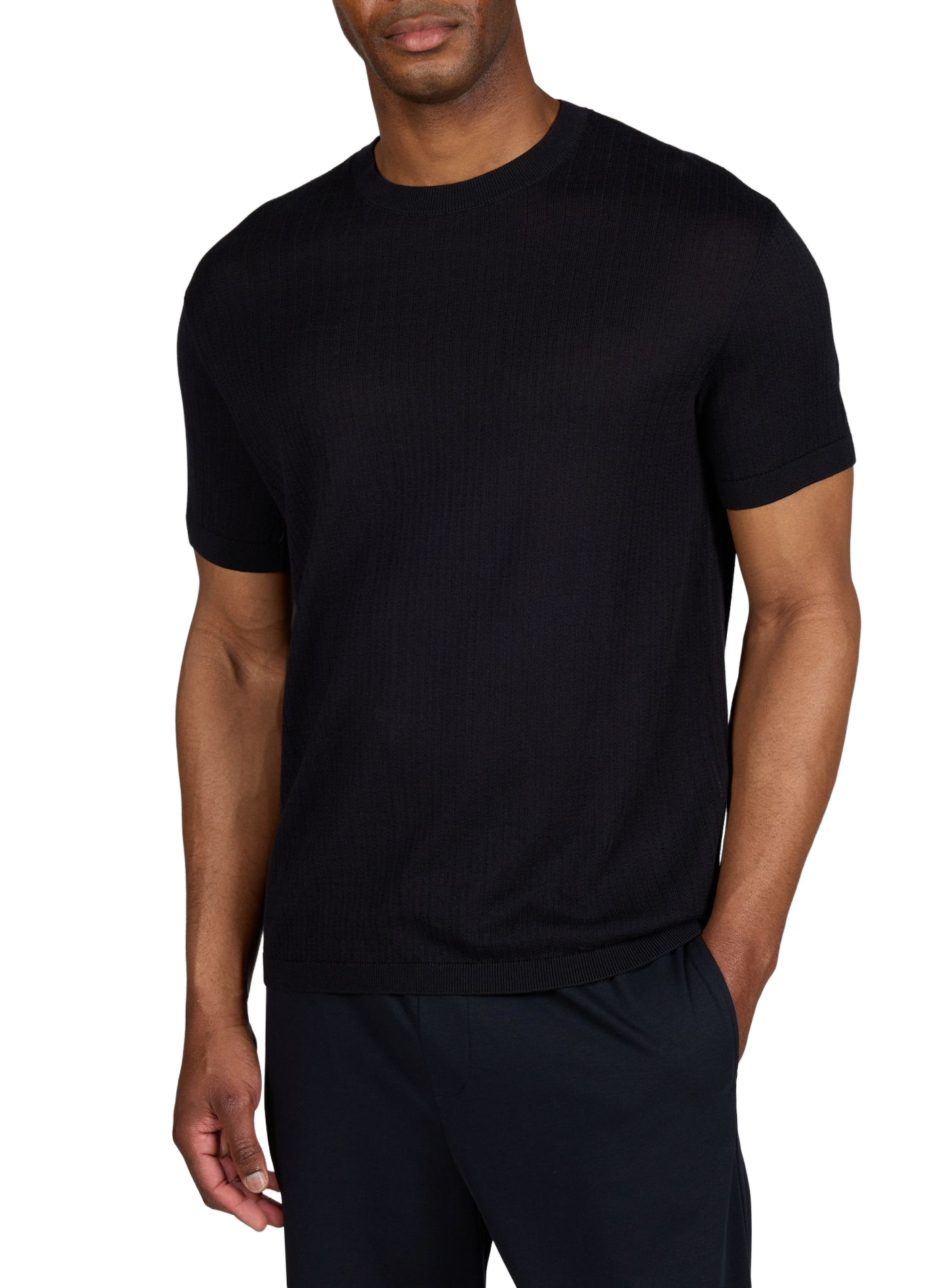 T-shirt tricot en coton ARMANI EXCHANGE Bleu