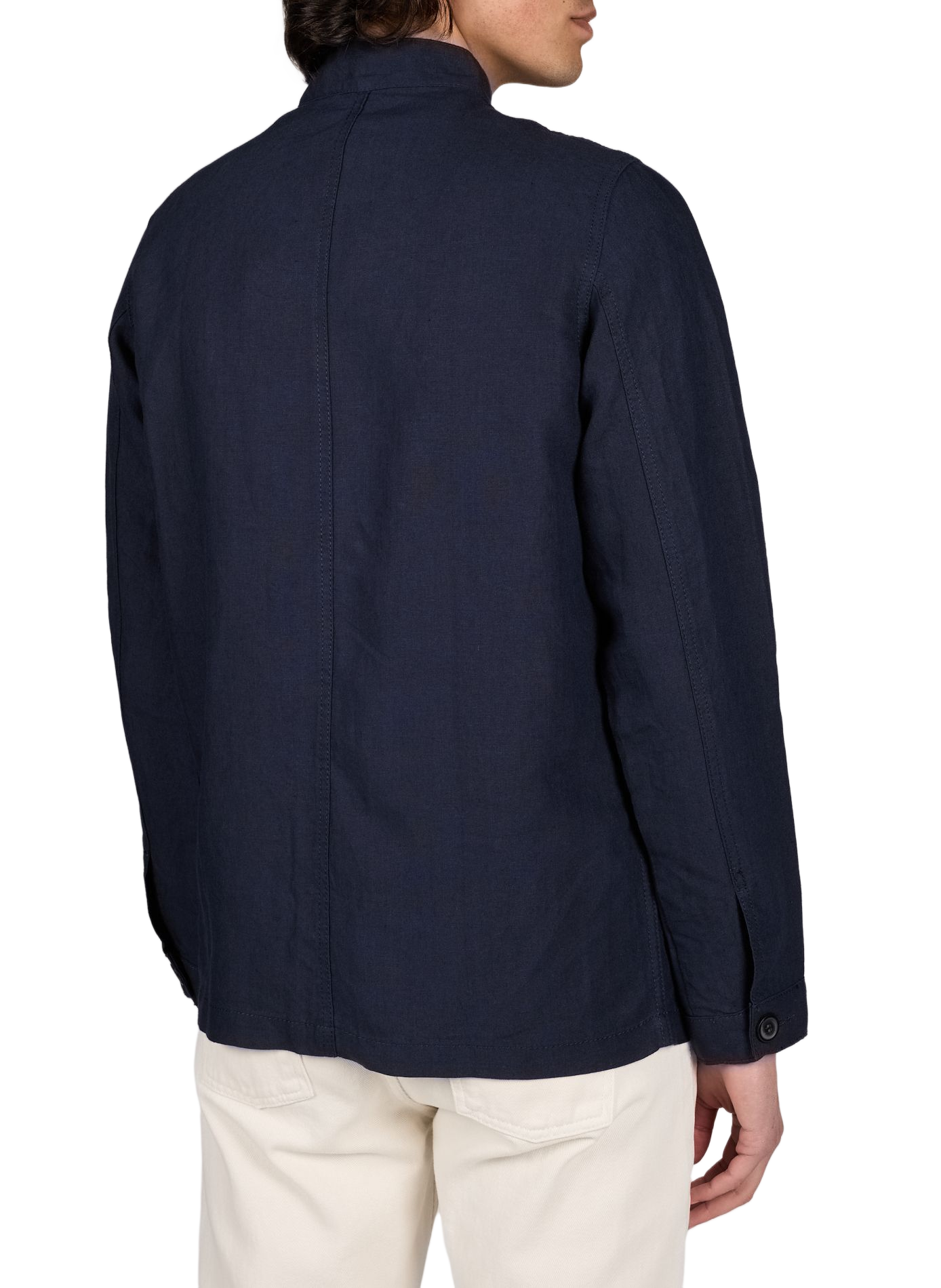 Chemise droite boutonnée uni en lin  LAFAURIE Bleu