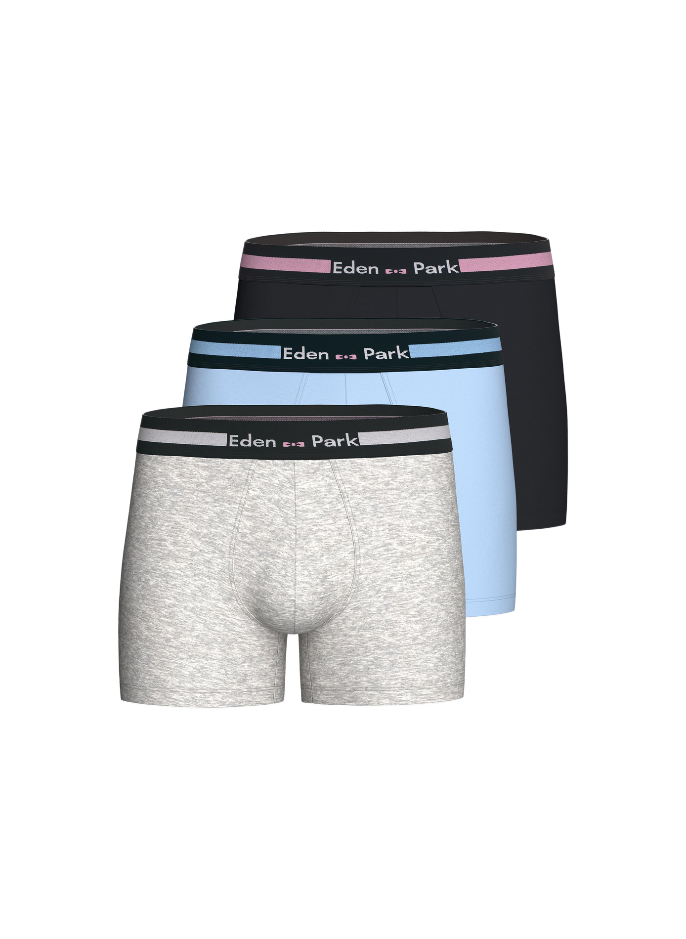 Set of 3 mixed cotton boxers EDEN PARK Multicolour