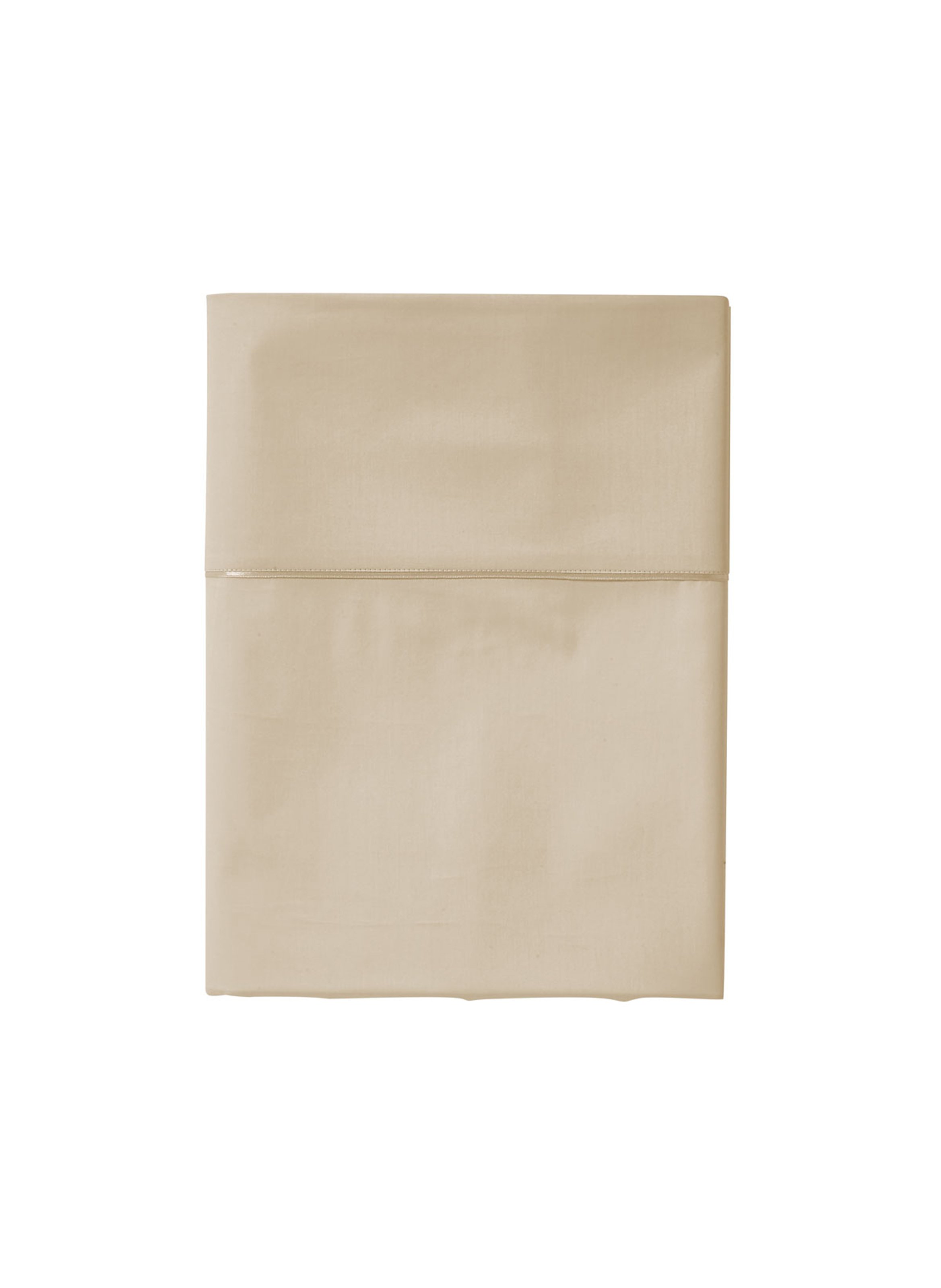 Drap plat uni en satin de coton bio, teophile ALEXANDRE TURPAULT Beige