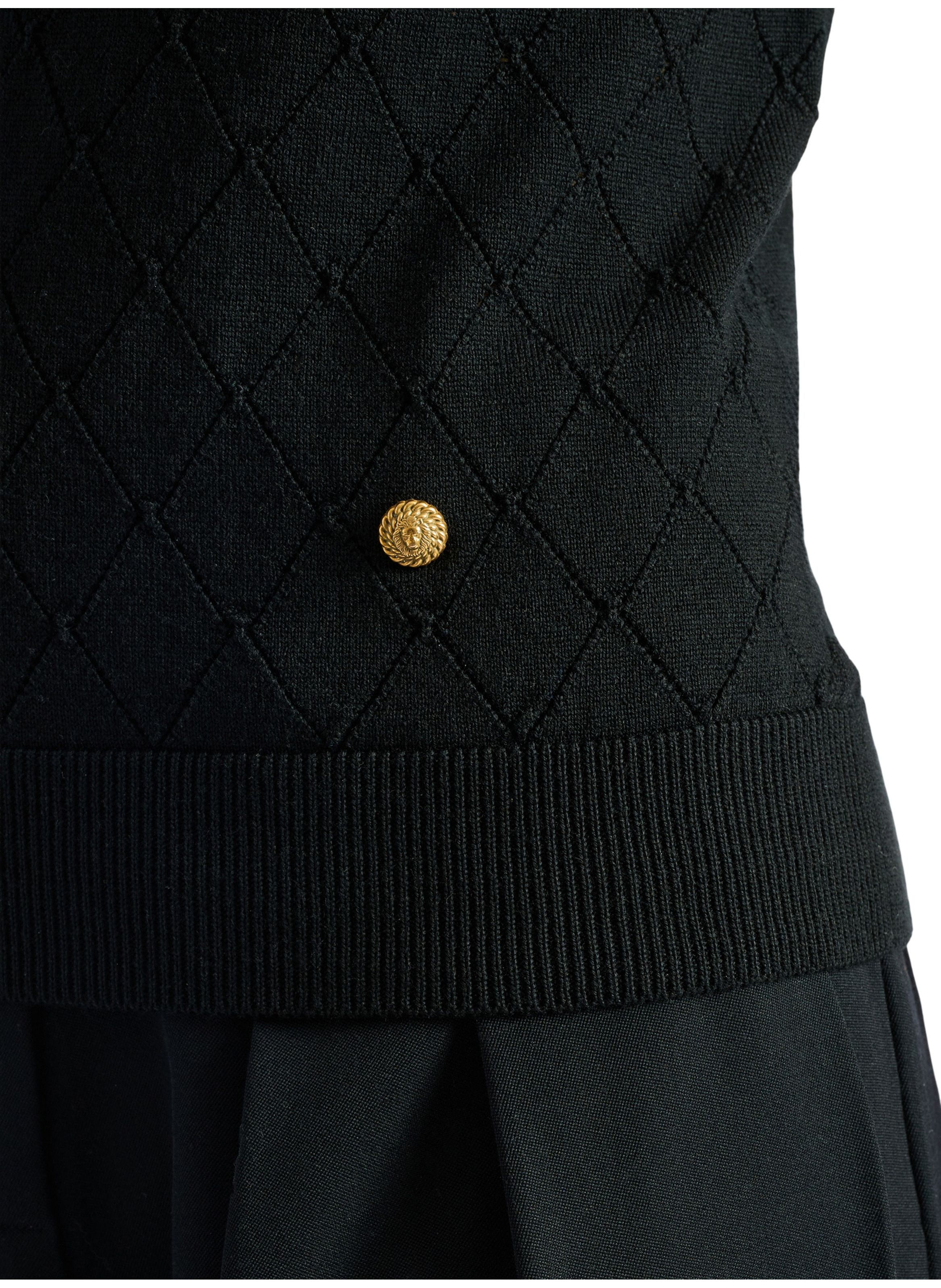 Top sans manches en maille BALMAIN Noir